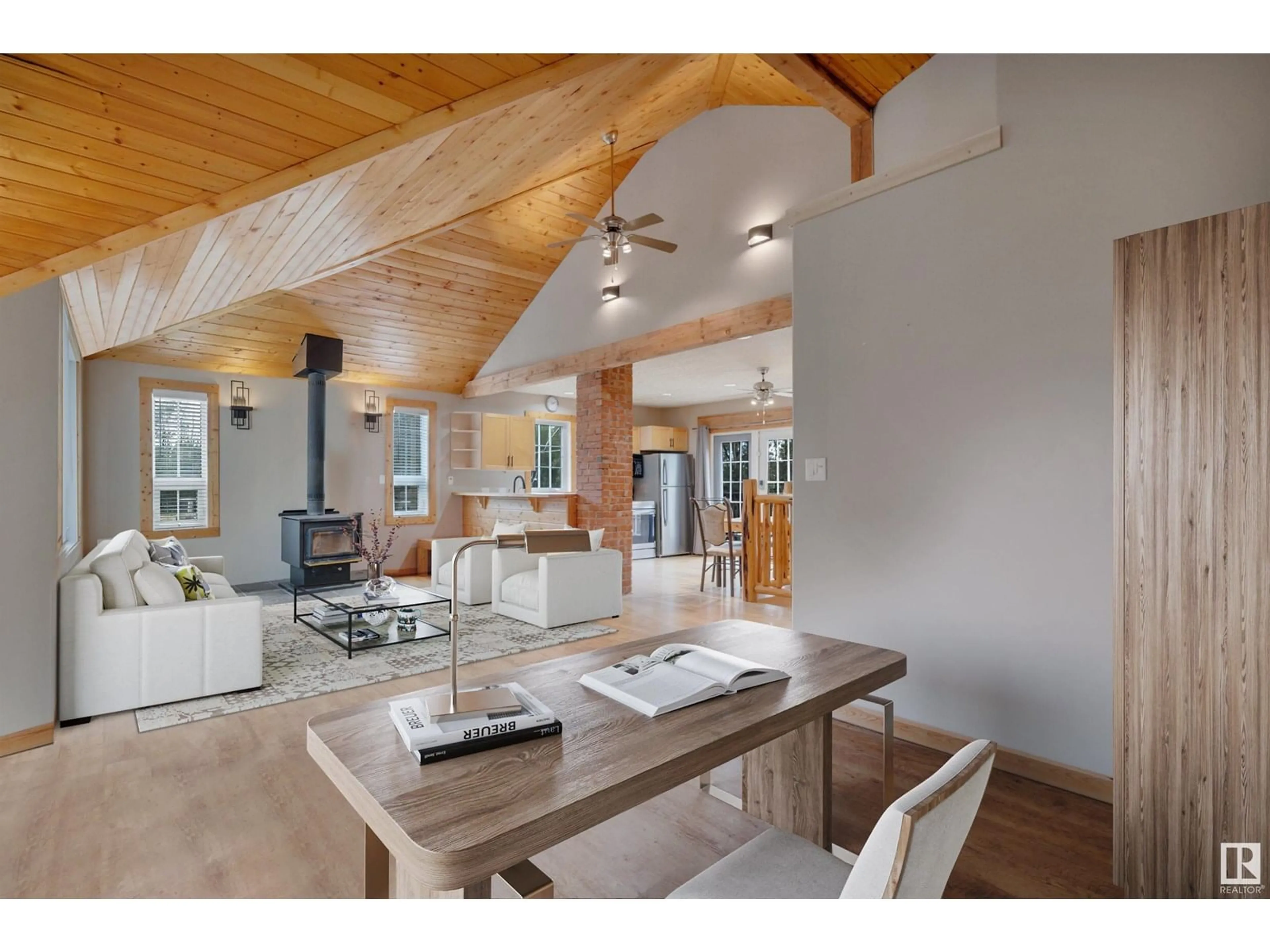 Open concept kitchen, wood/laminate floor for 47332 RGE ROAD 12, Rural Leduc County Alberta T0C2P0
