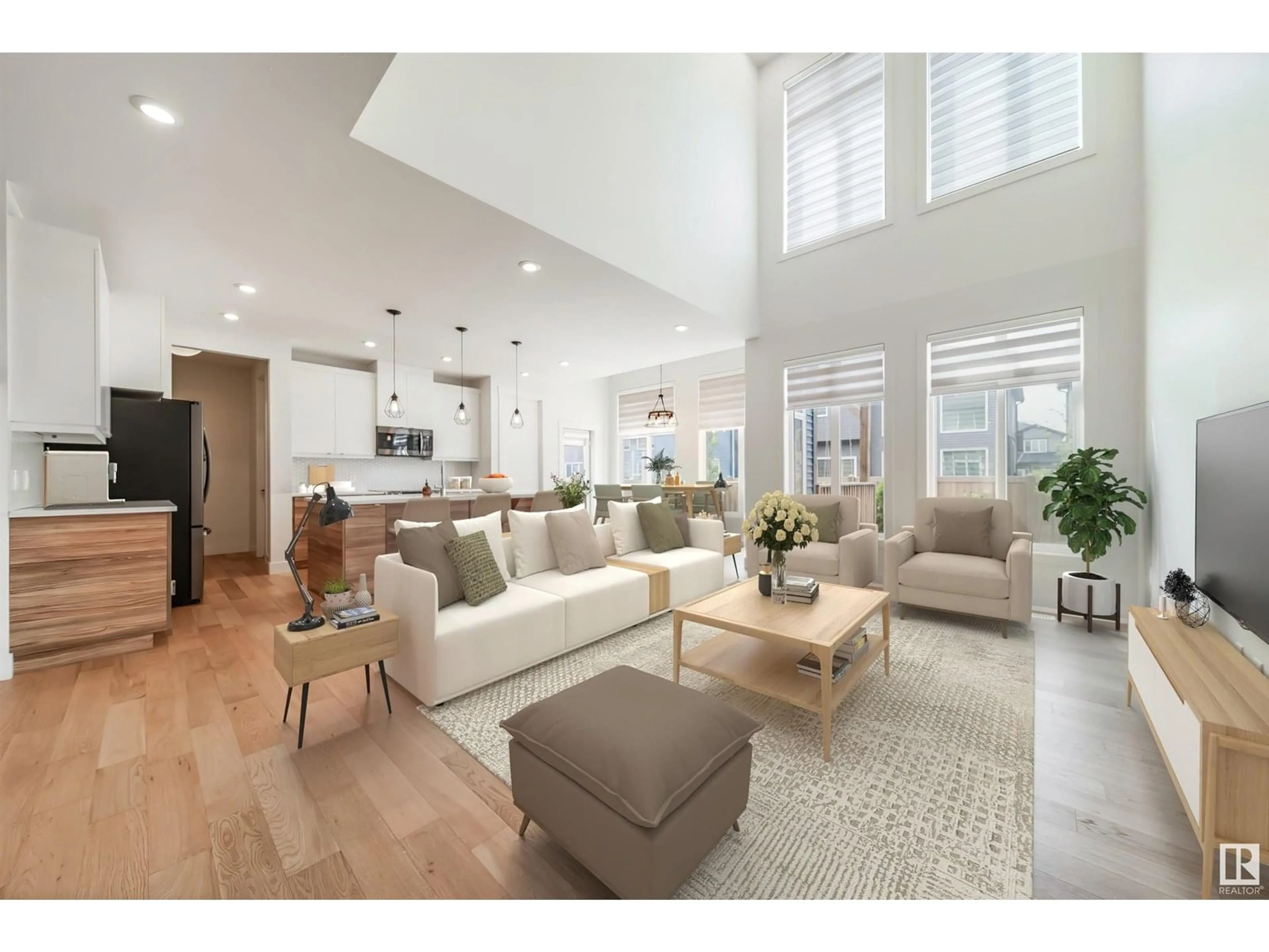 Living room with furniture, unknown for SW - 8638 MAYDAY WD, Edmonton Alberta T6X2L1