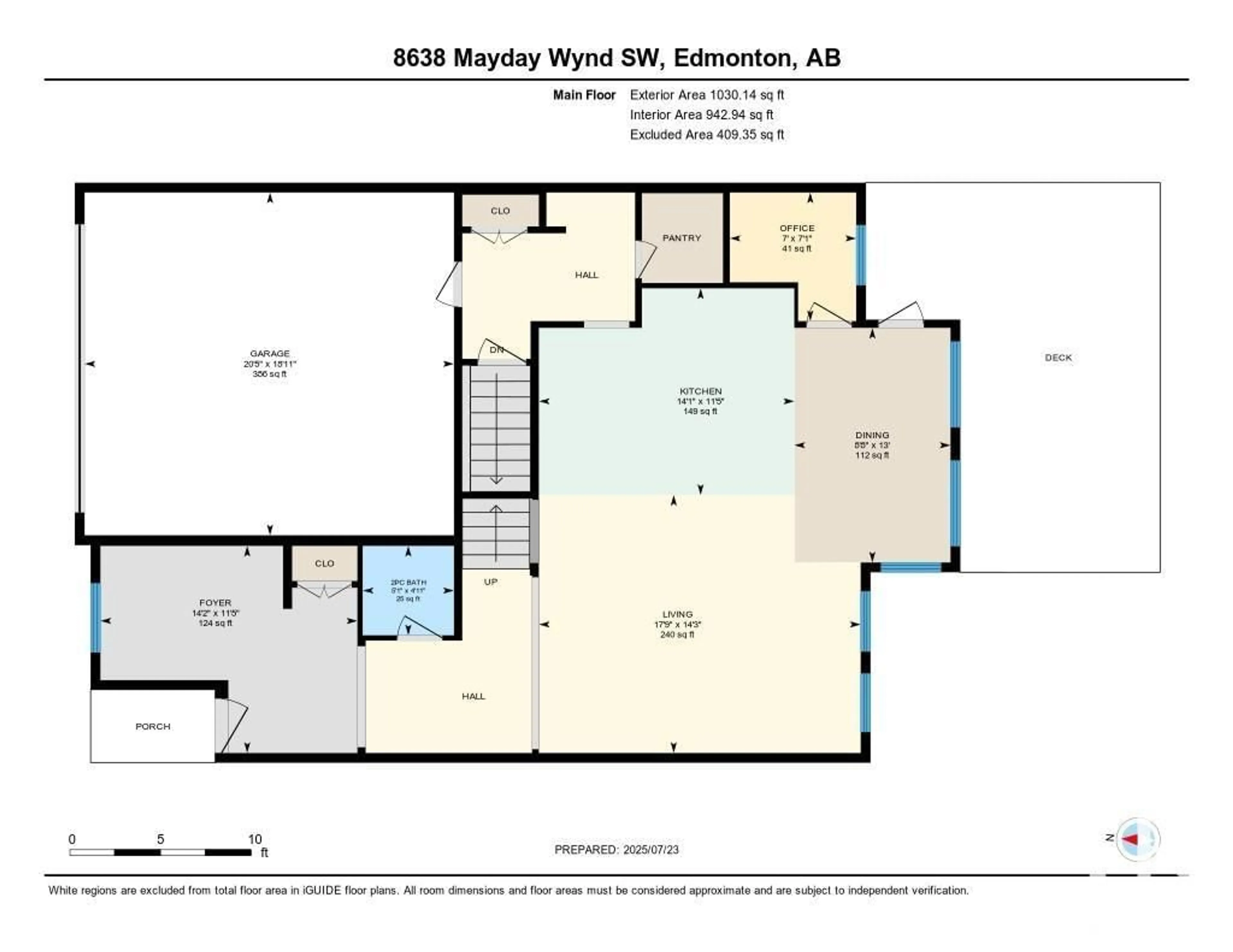 Floor plan for SW - 8638 MAYDAY WD, Edmonton Alberta T6X2L1
