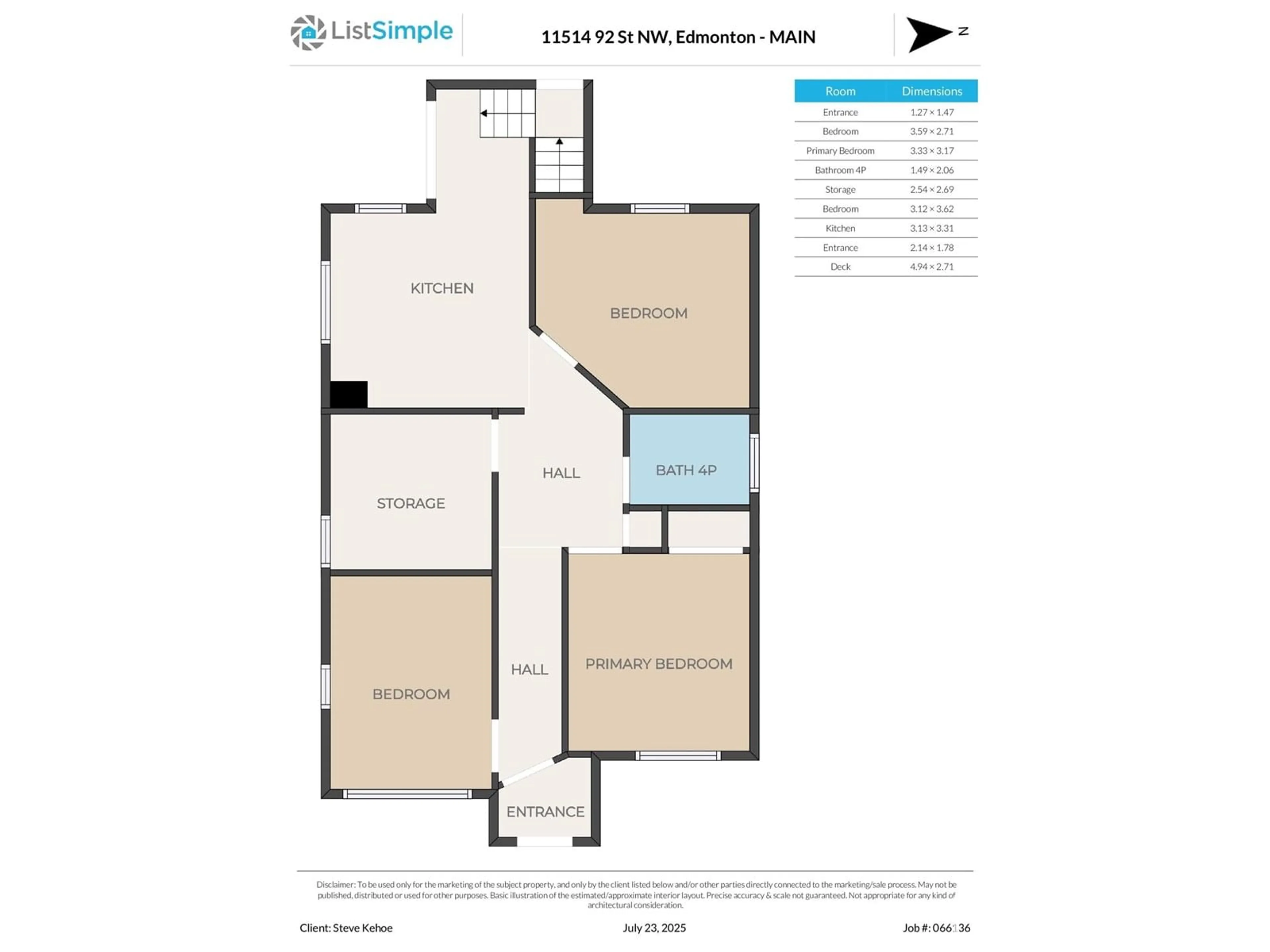 Floor plan for 11514 92 ST, Edmonton Alberta T5G0Z7