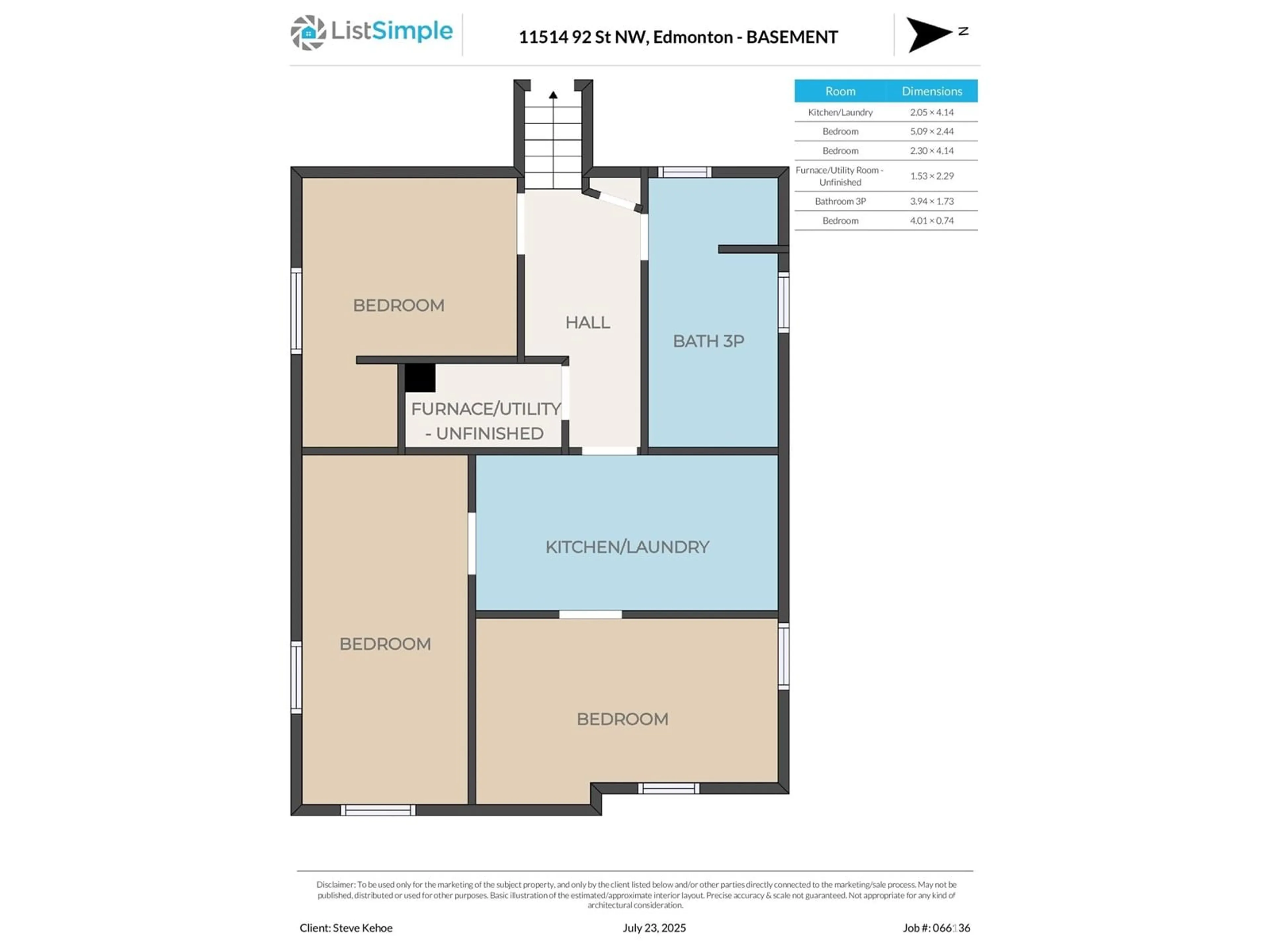 Floor plan for 11514 92 ST, Edmonton Alberta T5G0Z7