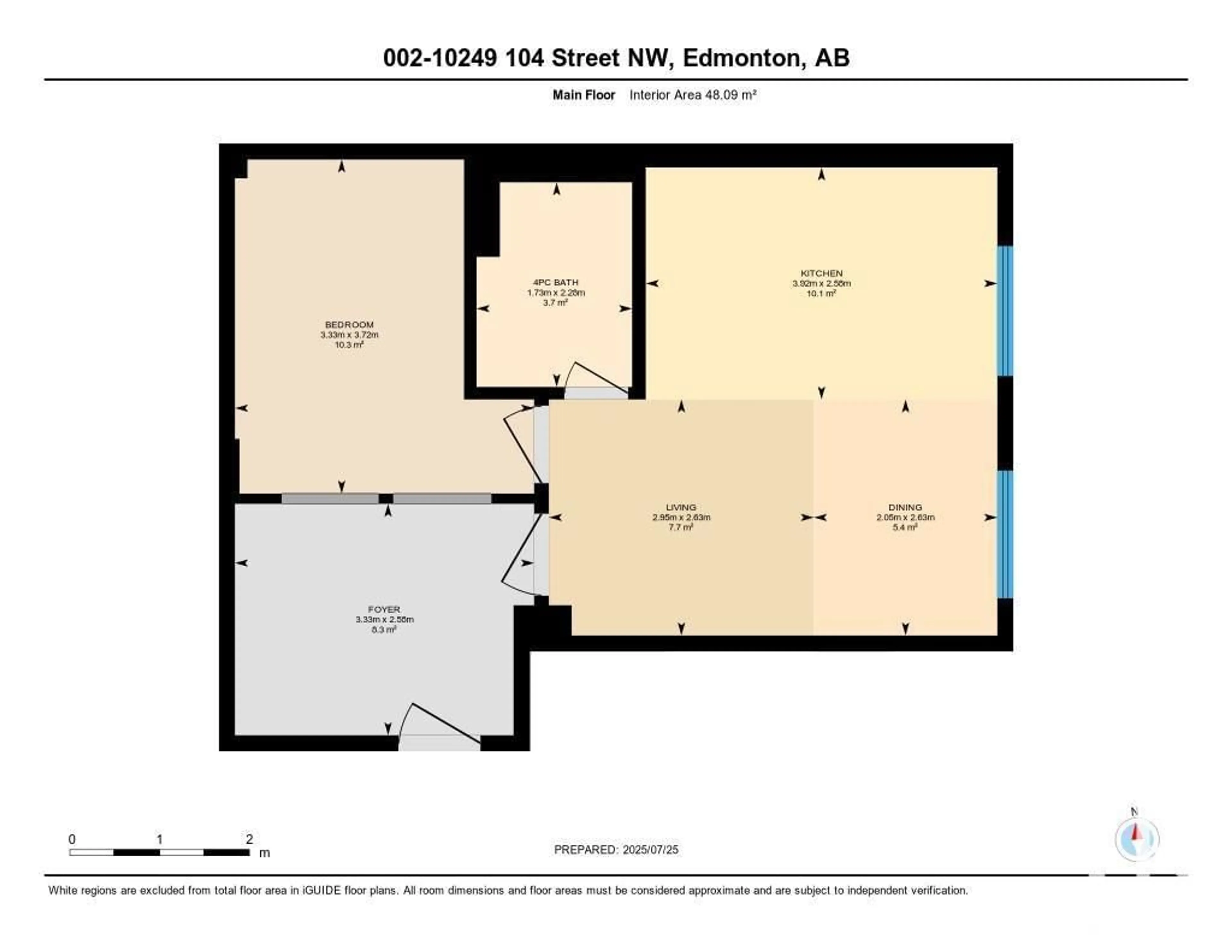 Floor plan for #002 - 10249 104 ST, Edmonton Alberta T5J1B1