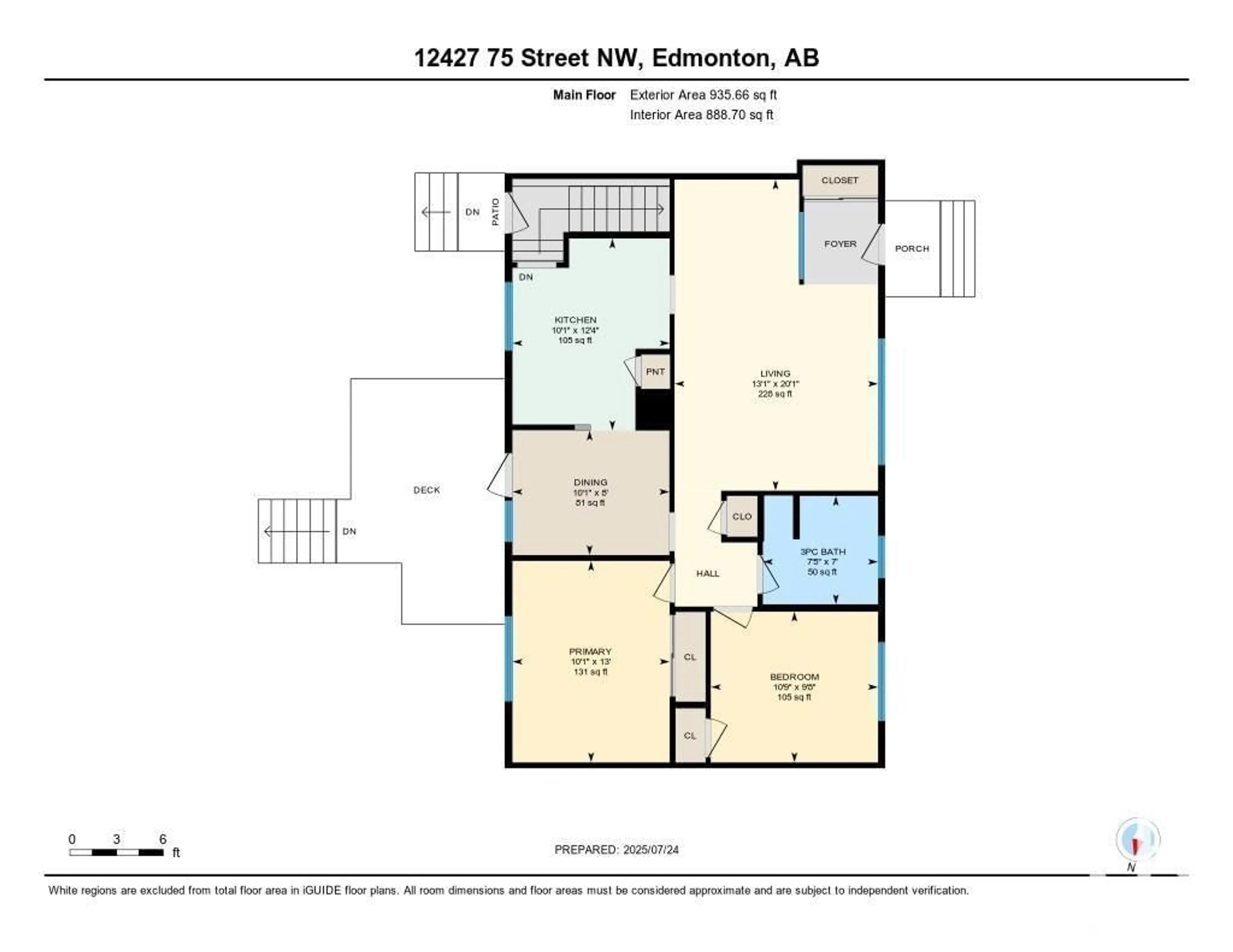 Floor plan for 12427 75 ST, Edmonton Alberta T5B2C1