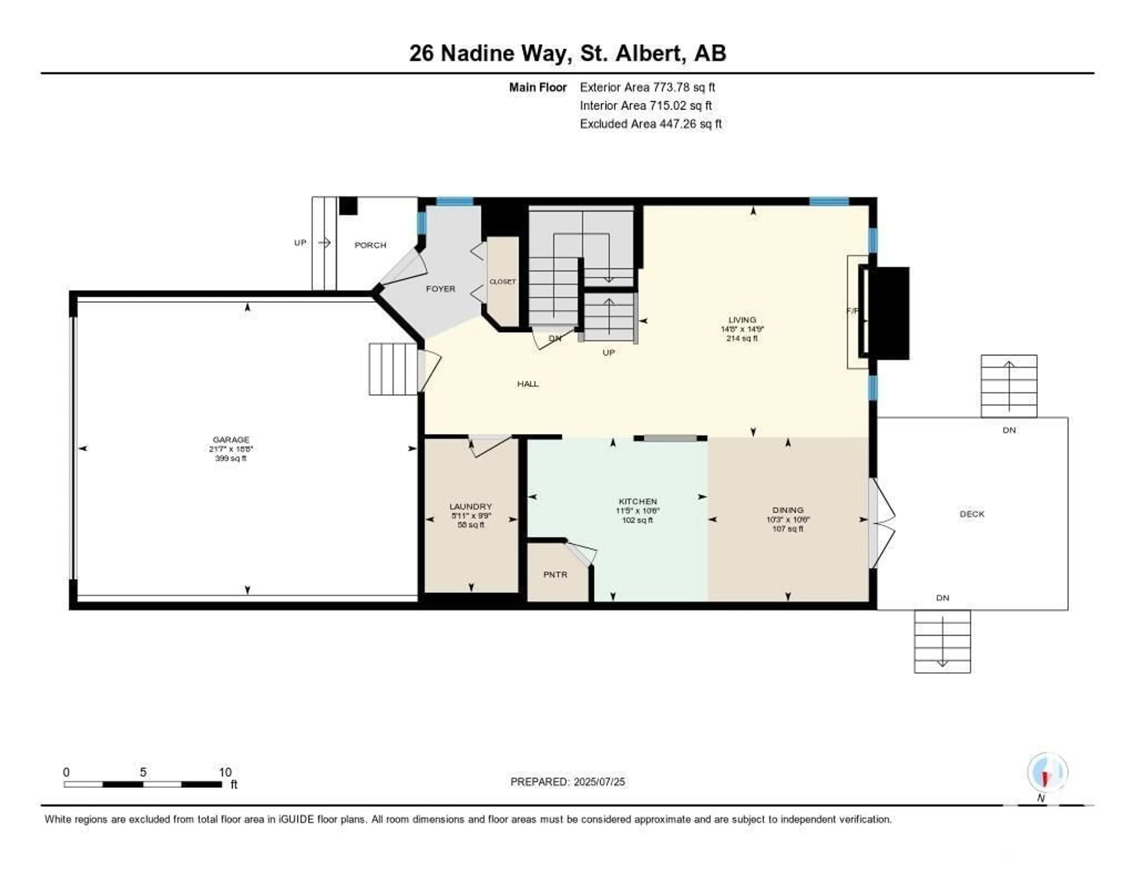 Floor plan for 26 NADINE WY, St. Albert Alberta T8N7M2