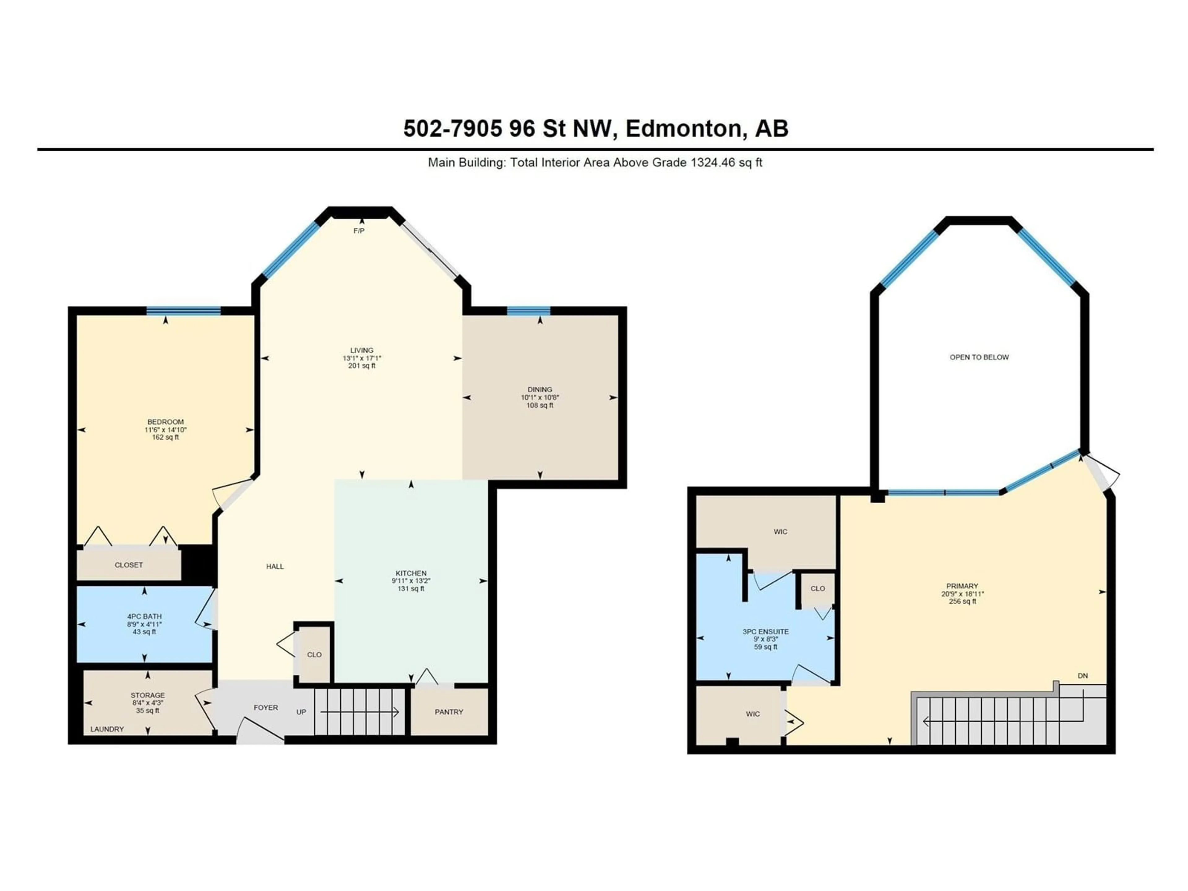 Floor plan for #502 - 7905 96 ST, Edmonton Alberta T6C4R3