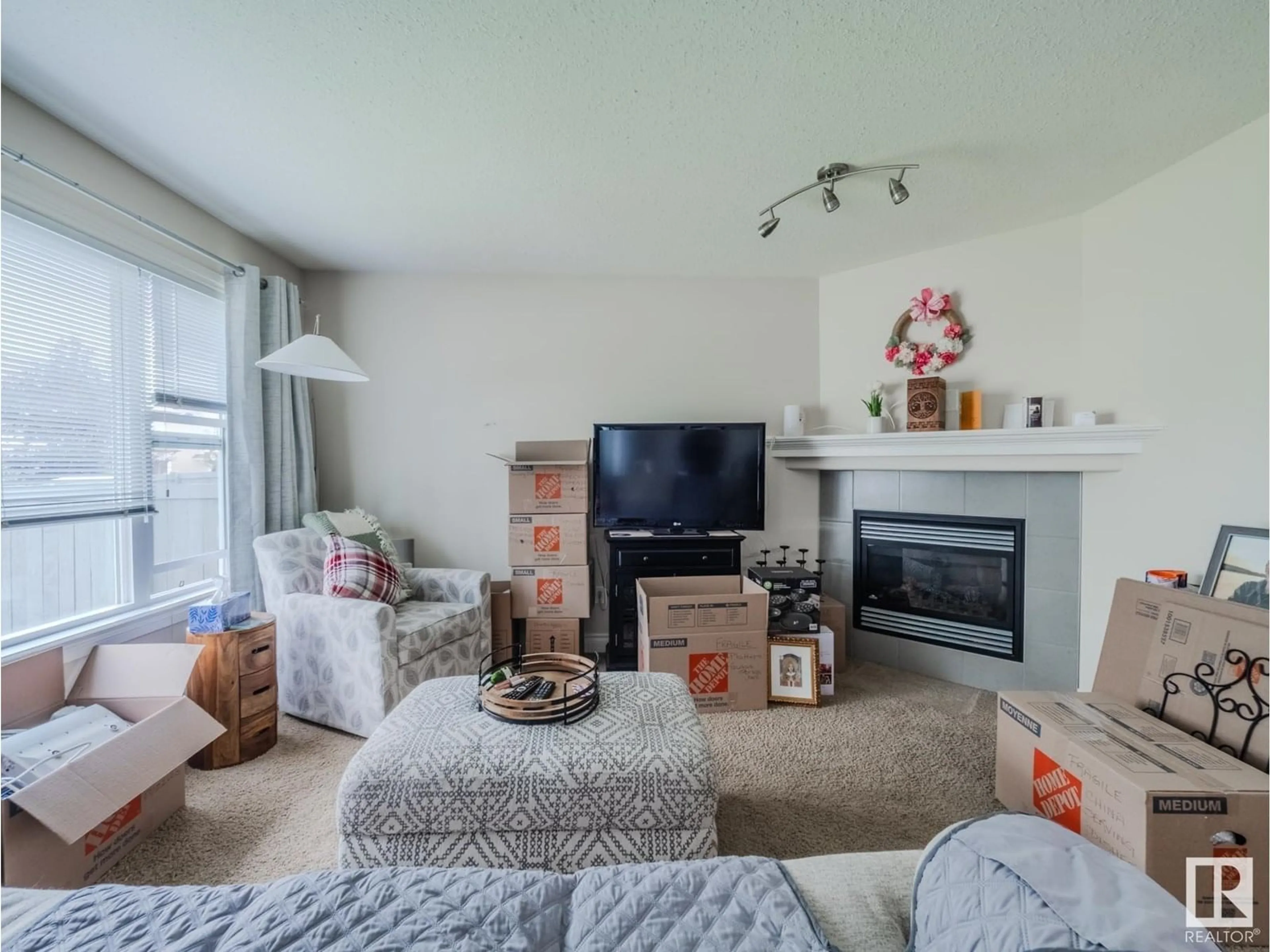 Living room with furniture, unknown for 74 RED CANYON WY, Fort Saskatchewan Alberta T8L0E7