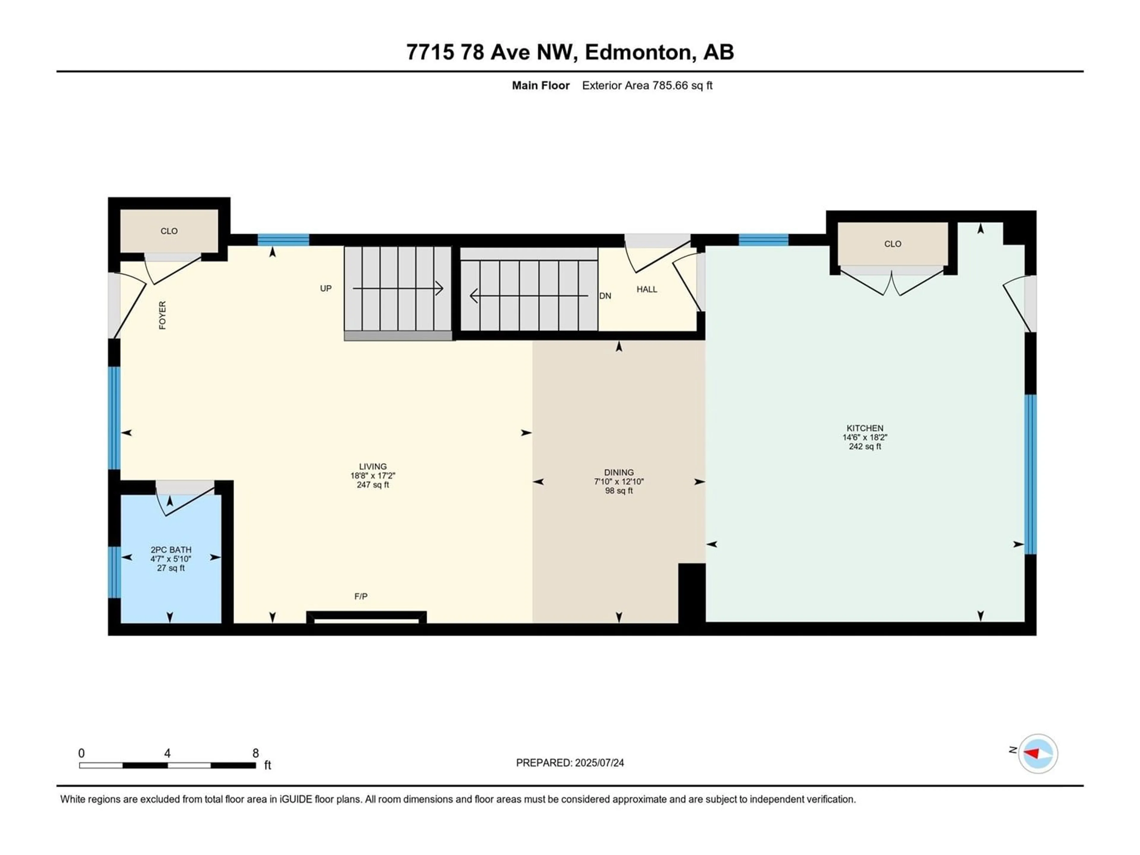 Floor plan for NW - 7715 78 AV, Edmonton Alberta T6C0M8