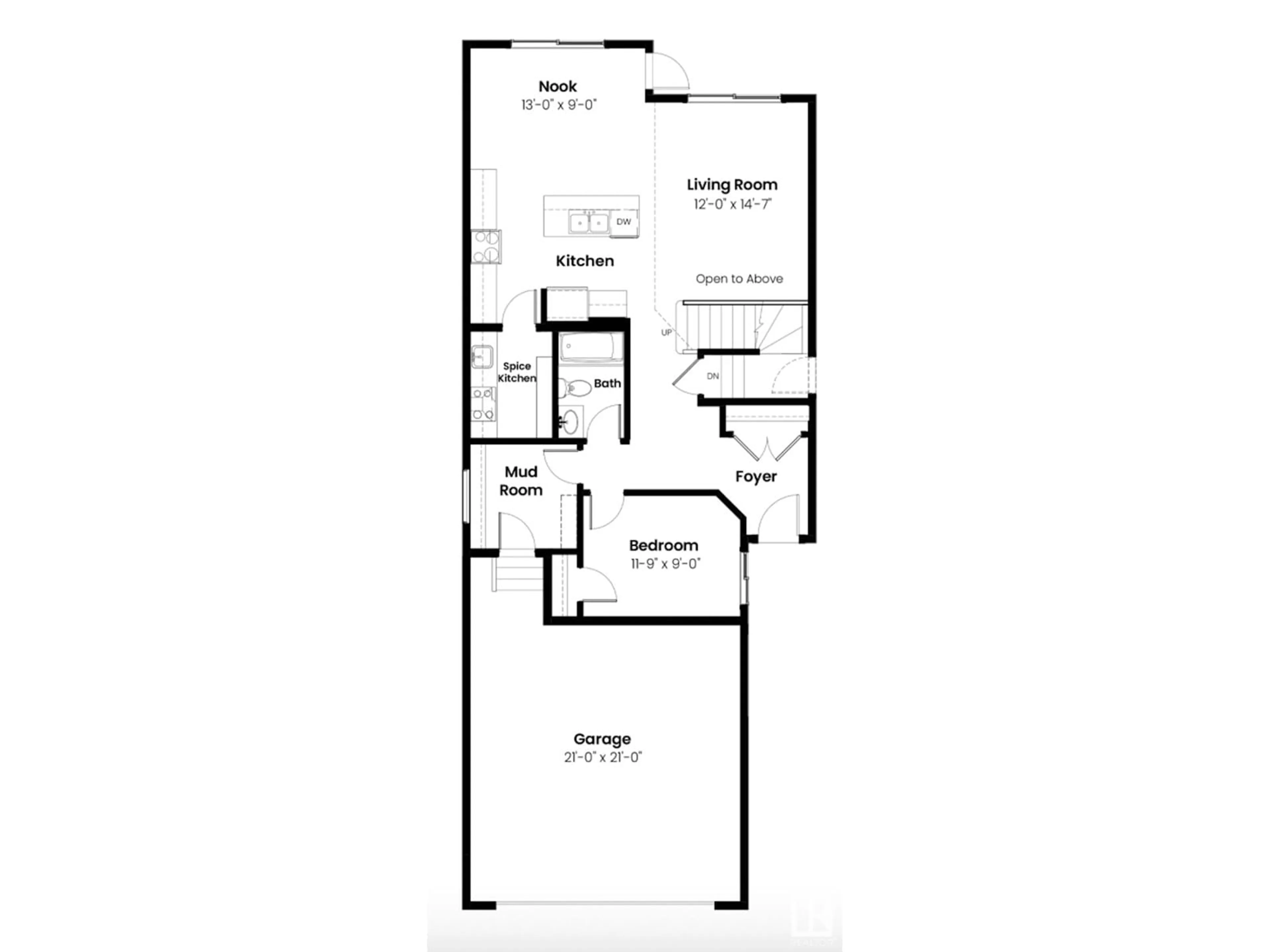 Floor plan for 1524 11 AV, Edmonton Alberta T6T2W4