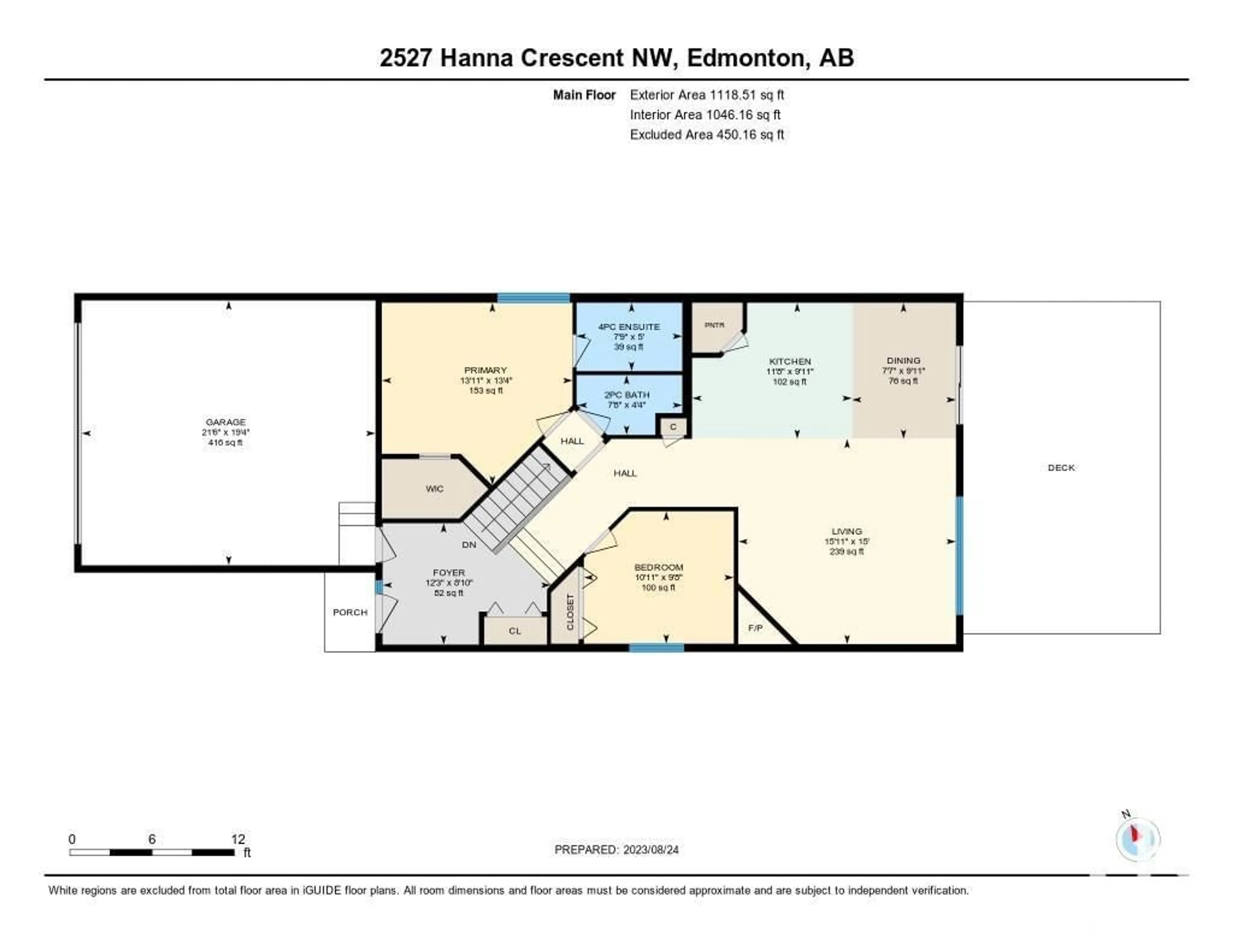 Floor plan for 2527 HANNA CR, Edmonton Alberta T6R3P7