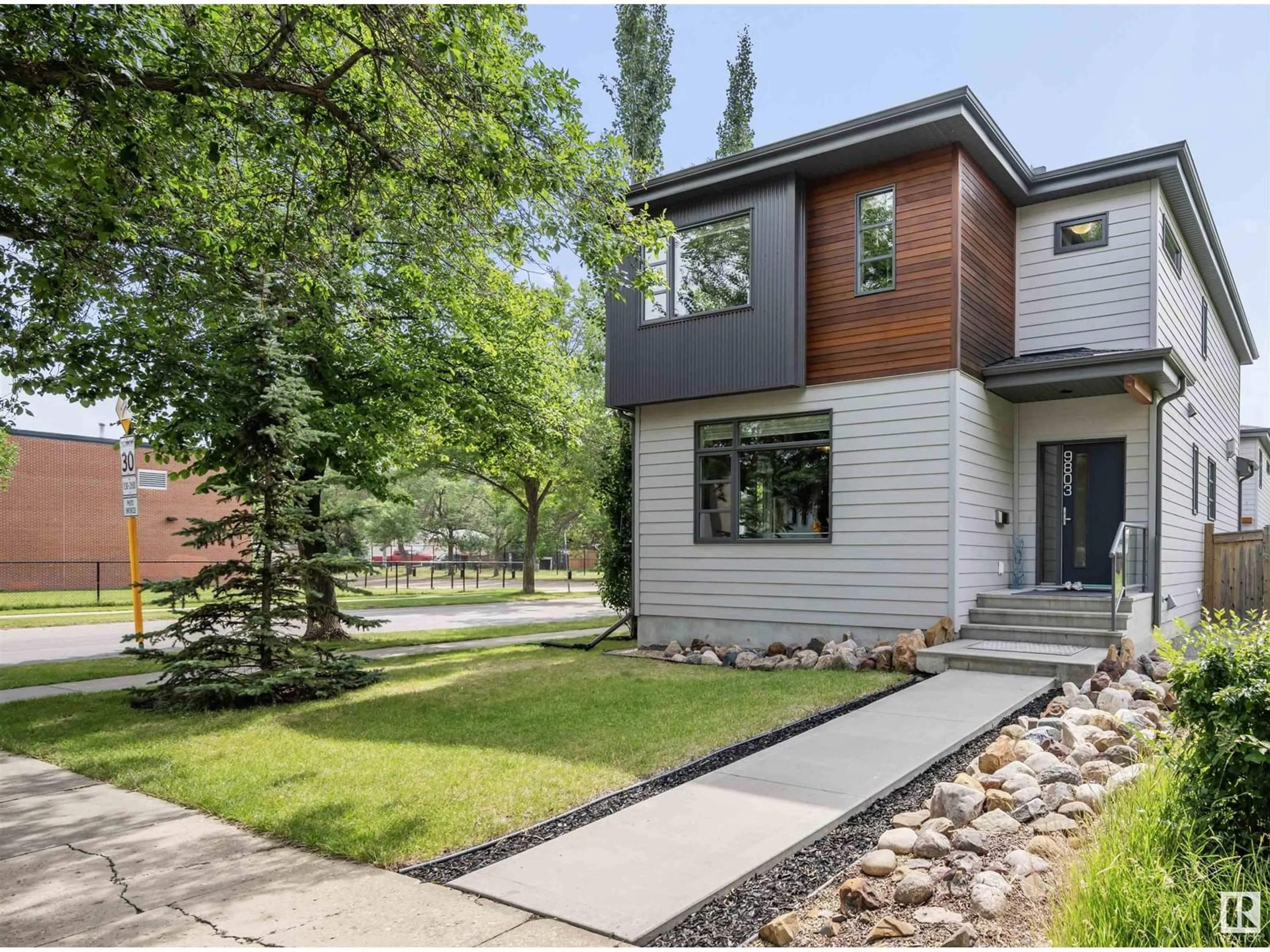 Home with brick exterior material, street for 9803 74 AV, Edmonton Alberta T6E1G1