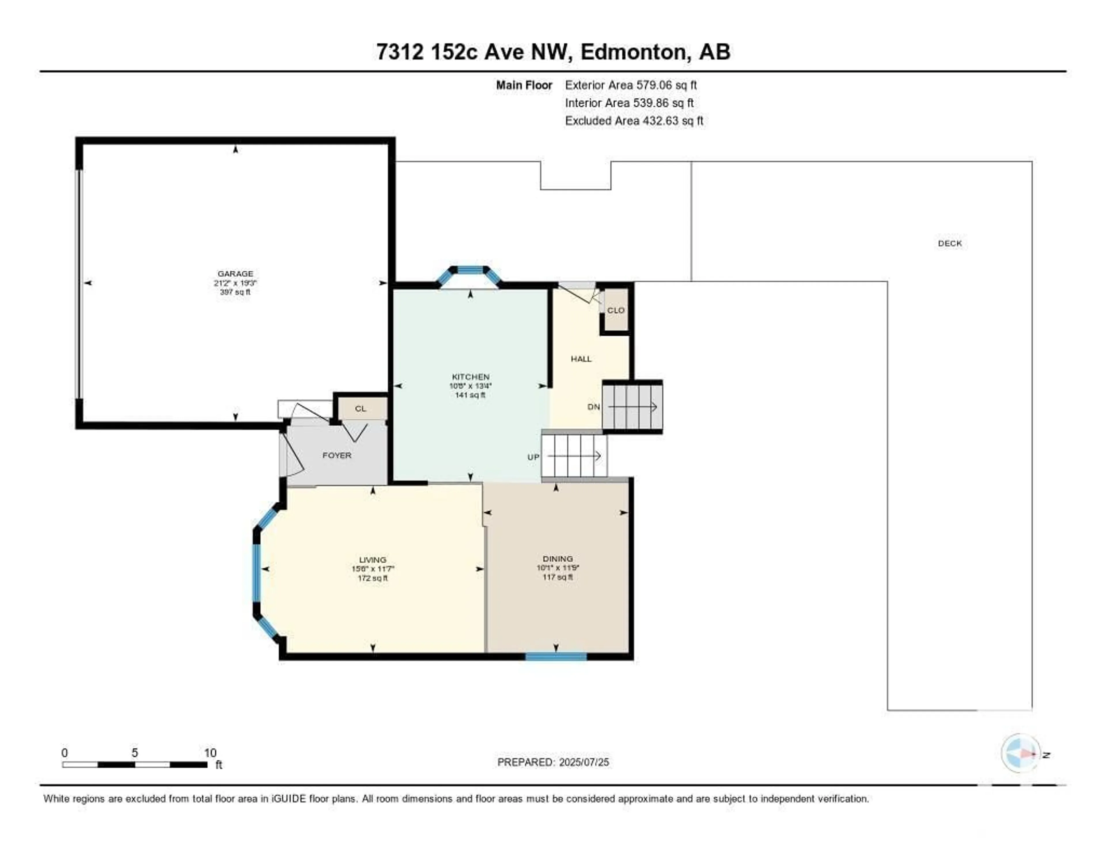Floor plan for NW - 7312 152C AV, Edmonton Alberta T5C3M8