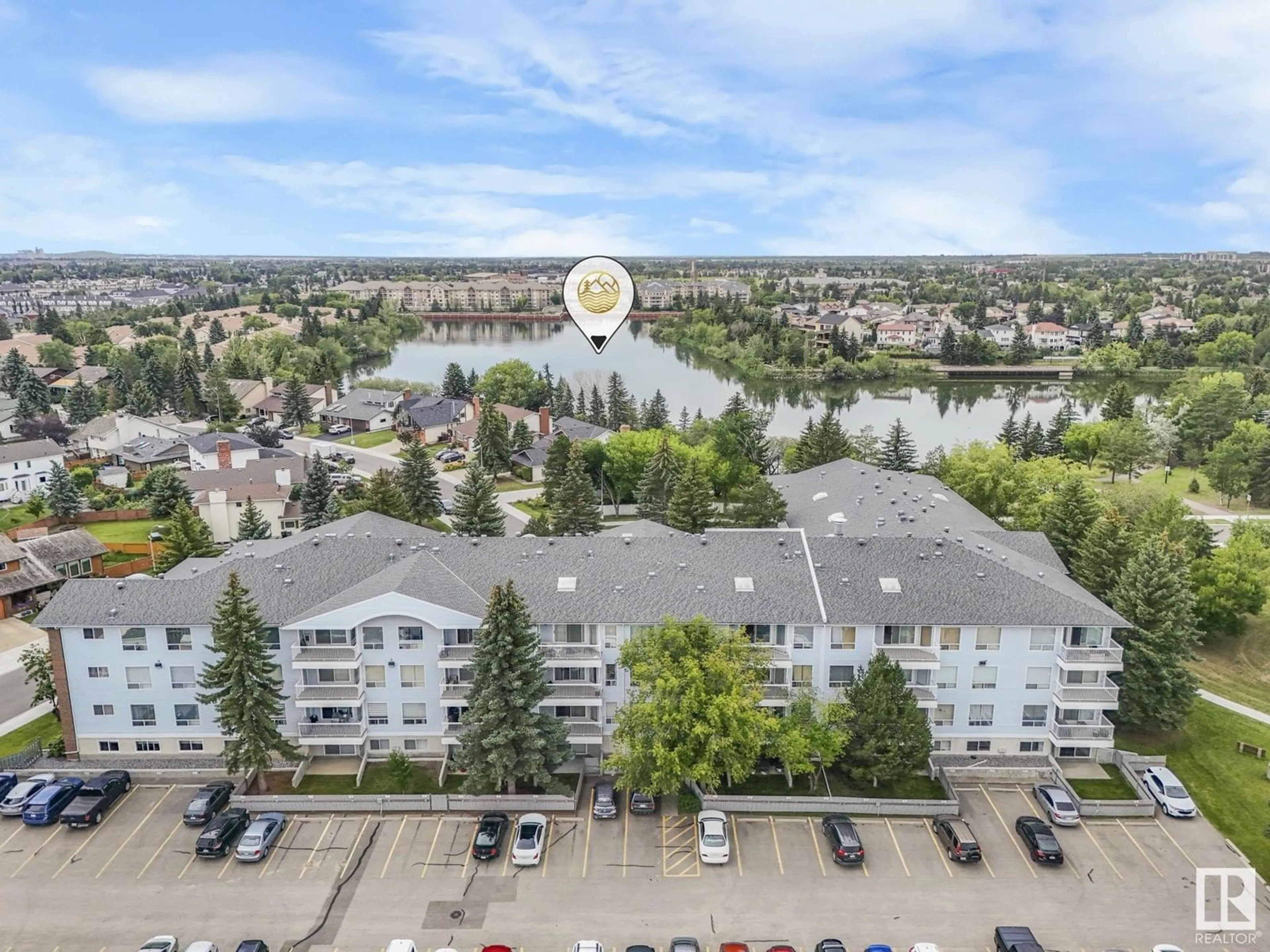 A pic from outside/outdoor area/front of a property/back of a property/a pic from drone, city buildings view from balcony for #116 - 15503 106 ST NW, Edmonton Alberta T5X5W7