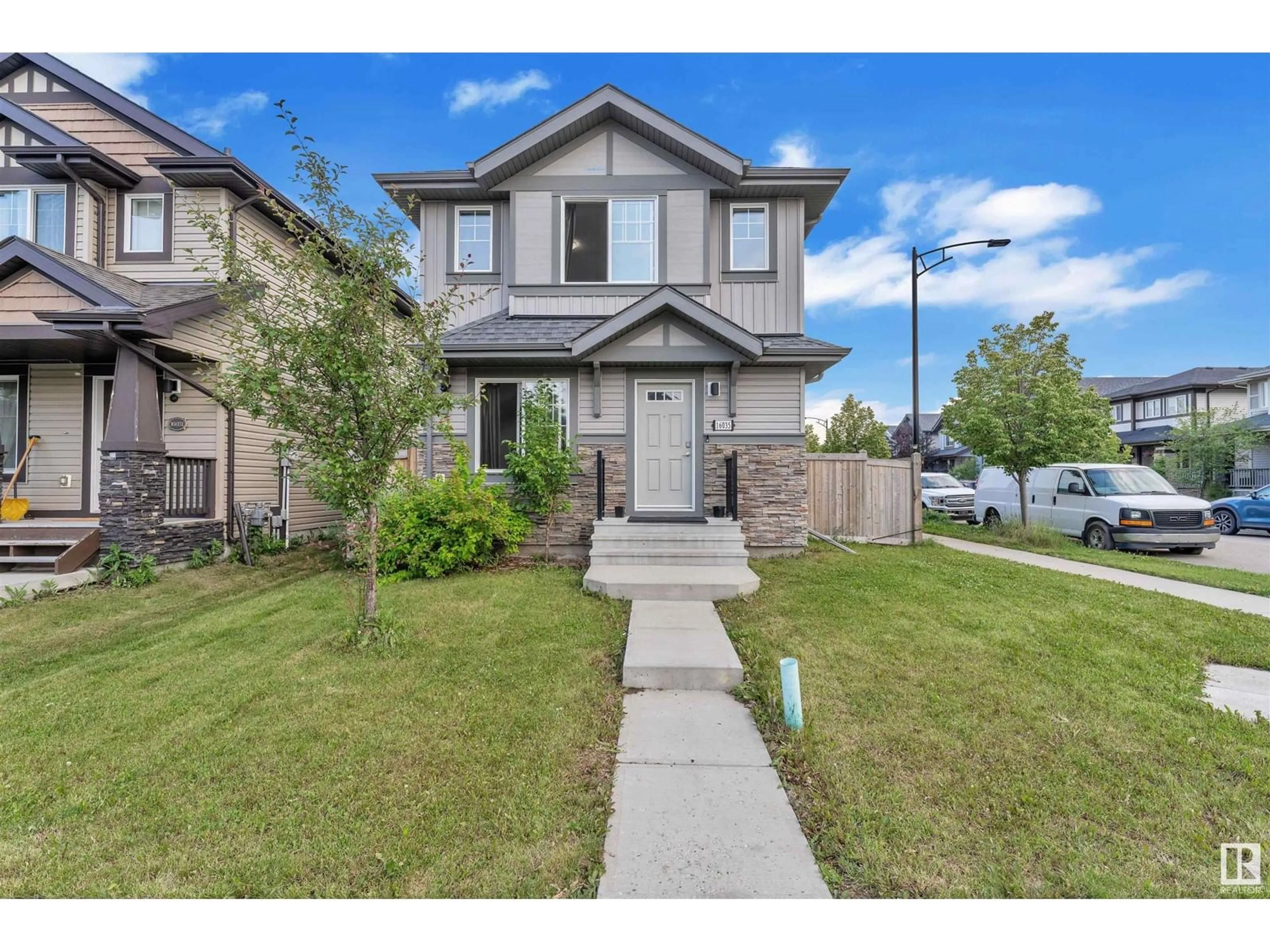 Home with brick exterior material, street for 16035 12 AV, Edmonton Alberta T6W2W6