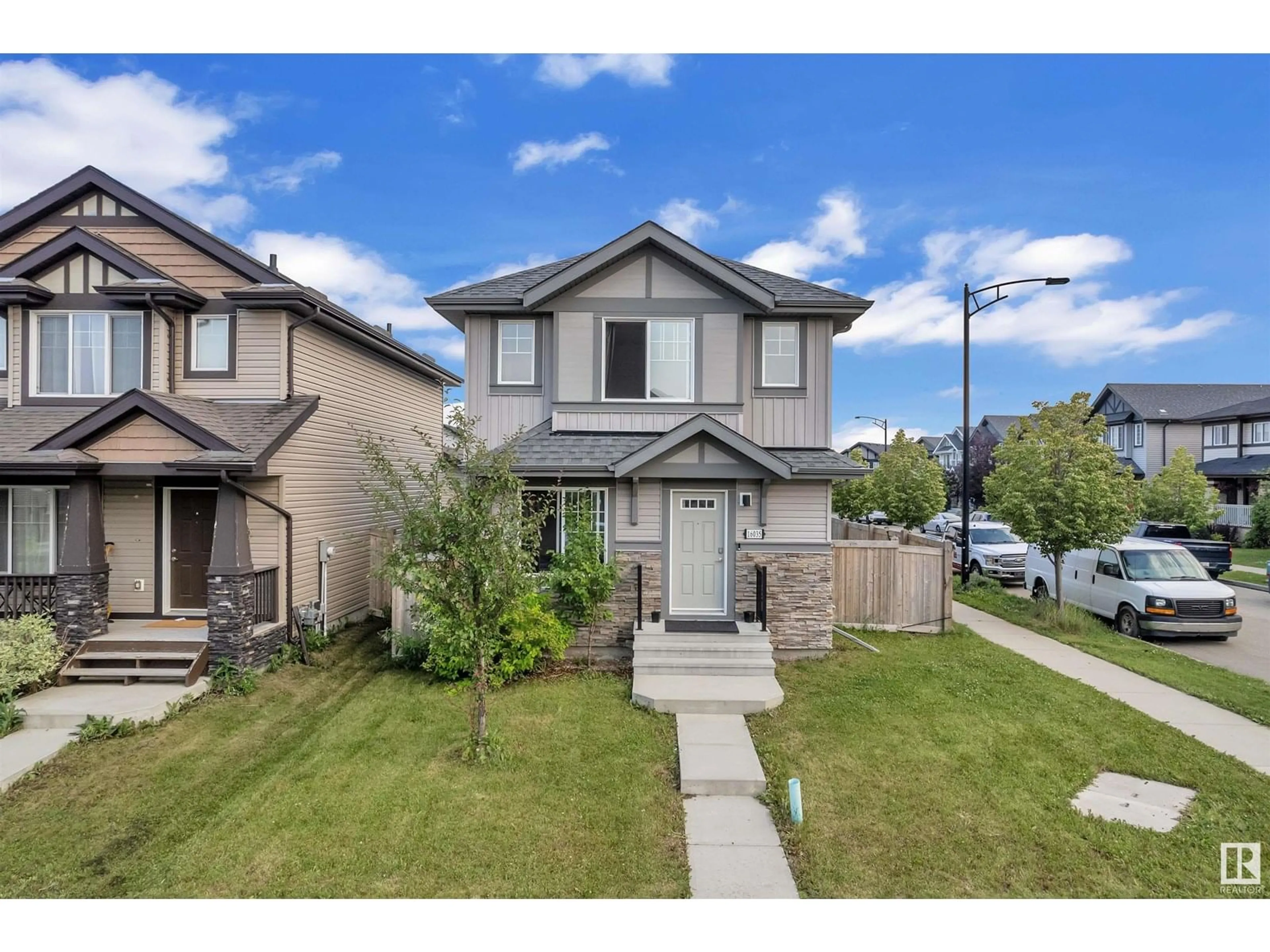 A pic from outside/outdoor area/front of a property/back of a property/a pic from drone, street for 16035 12 AV, Edmonton Alberta T6W2W6