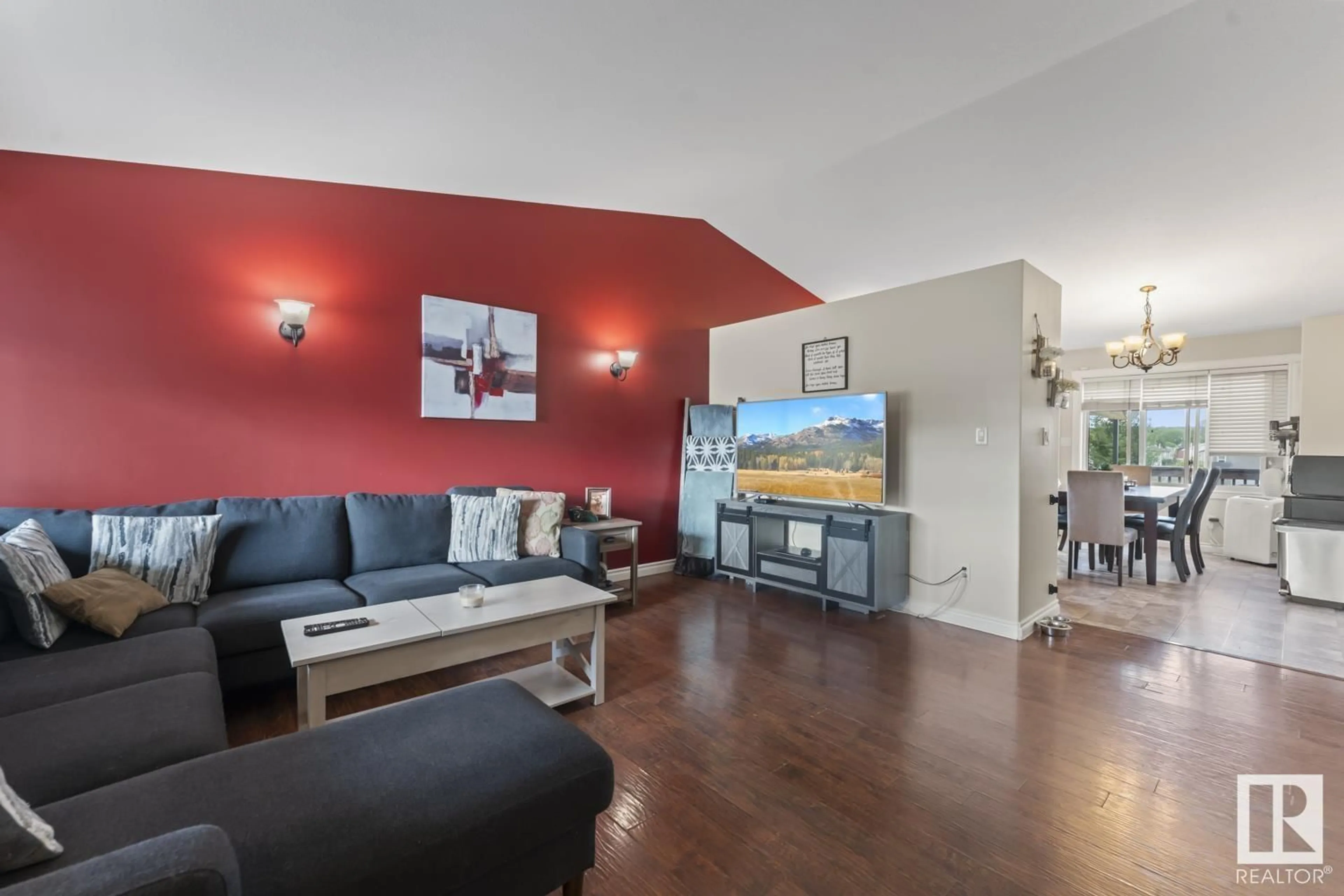 Living room with furniture, wood/laminate floor for 5901 49 ST, Cold Lake Alberta T9M0C1