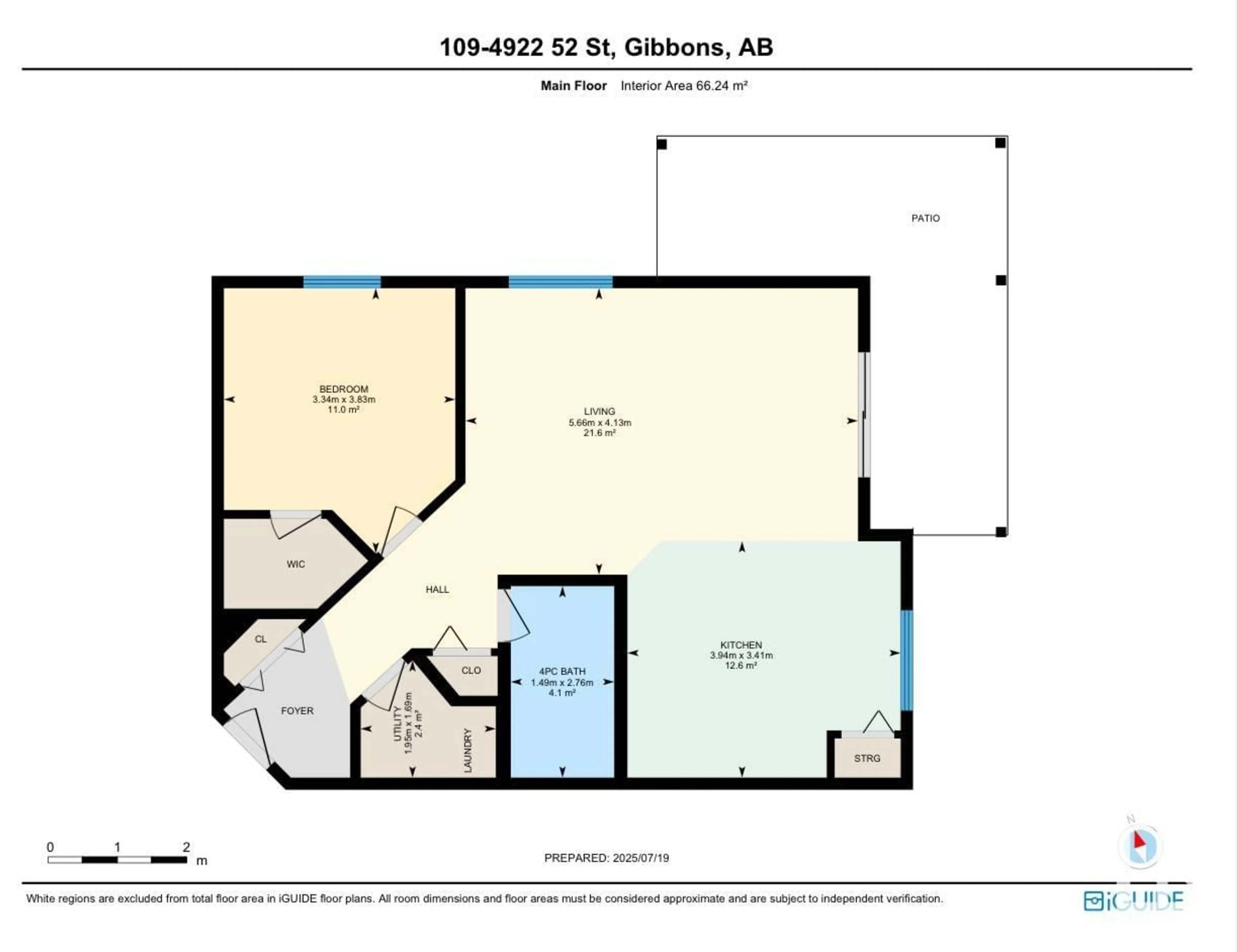 Floor plan for #109 - 4922 52 ST, Gibbons Alberta T0A1N0