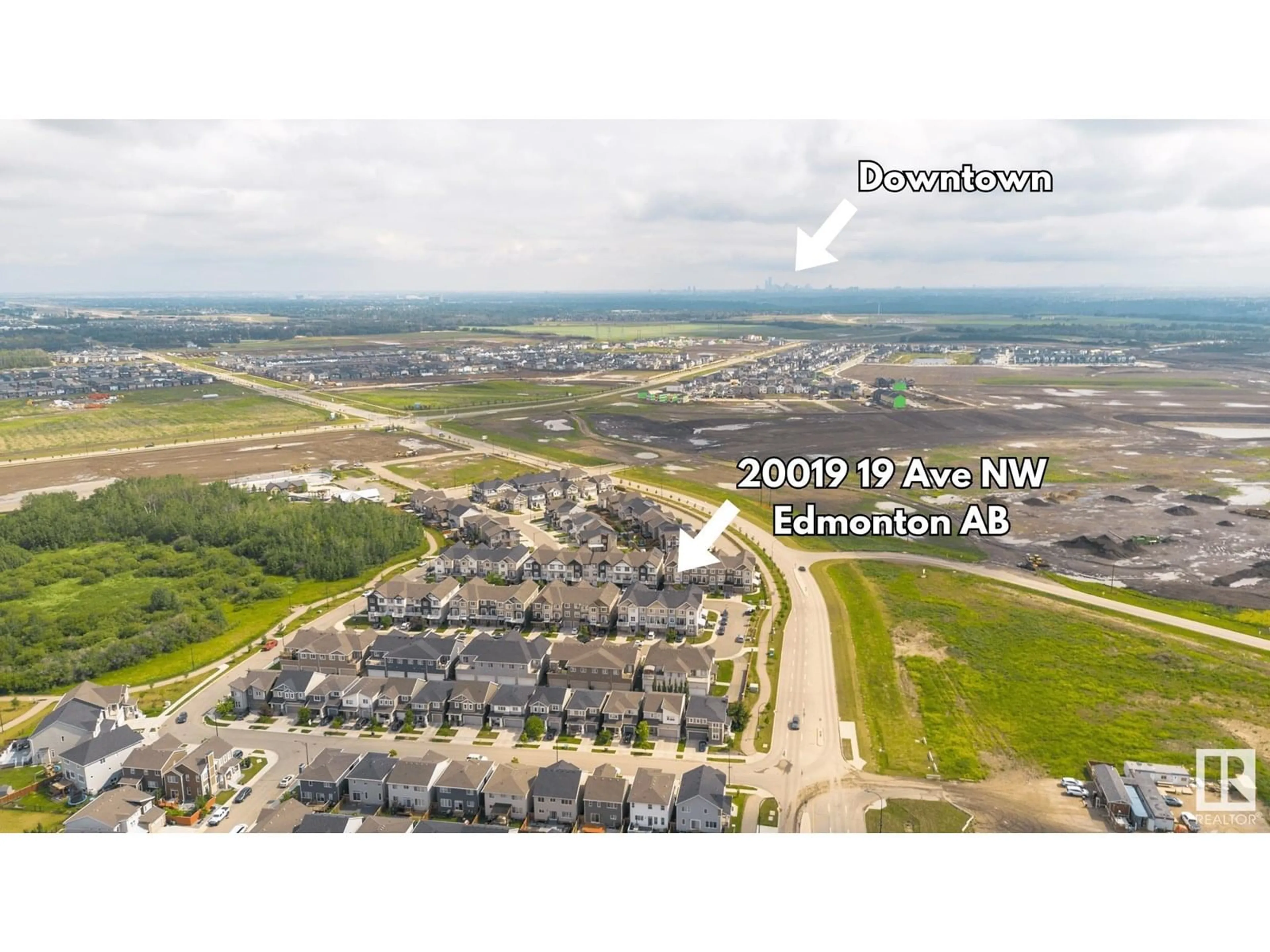 A pic from outside/outdoor area/front of a property/back of a property/a pic from drone, unknown for NW - 20019 19 AV, Edmonton Alberta T6M0X8