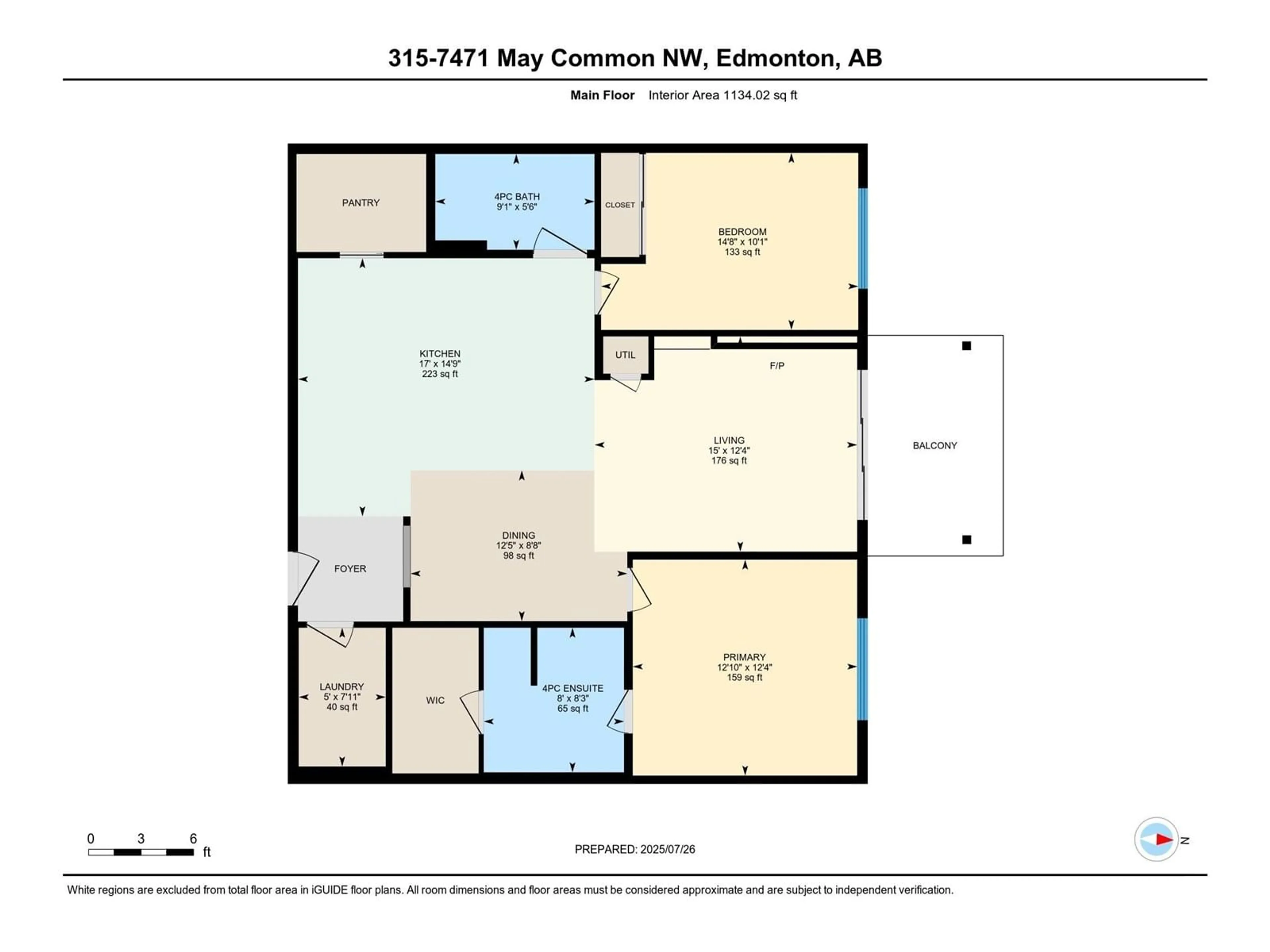 Floor plan for 7471 - 315 MAY COMMON NW, Edmonton Alberta T6R0X5
