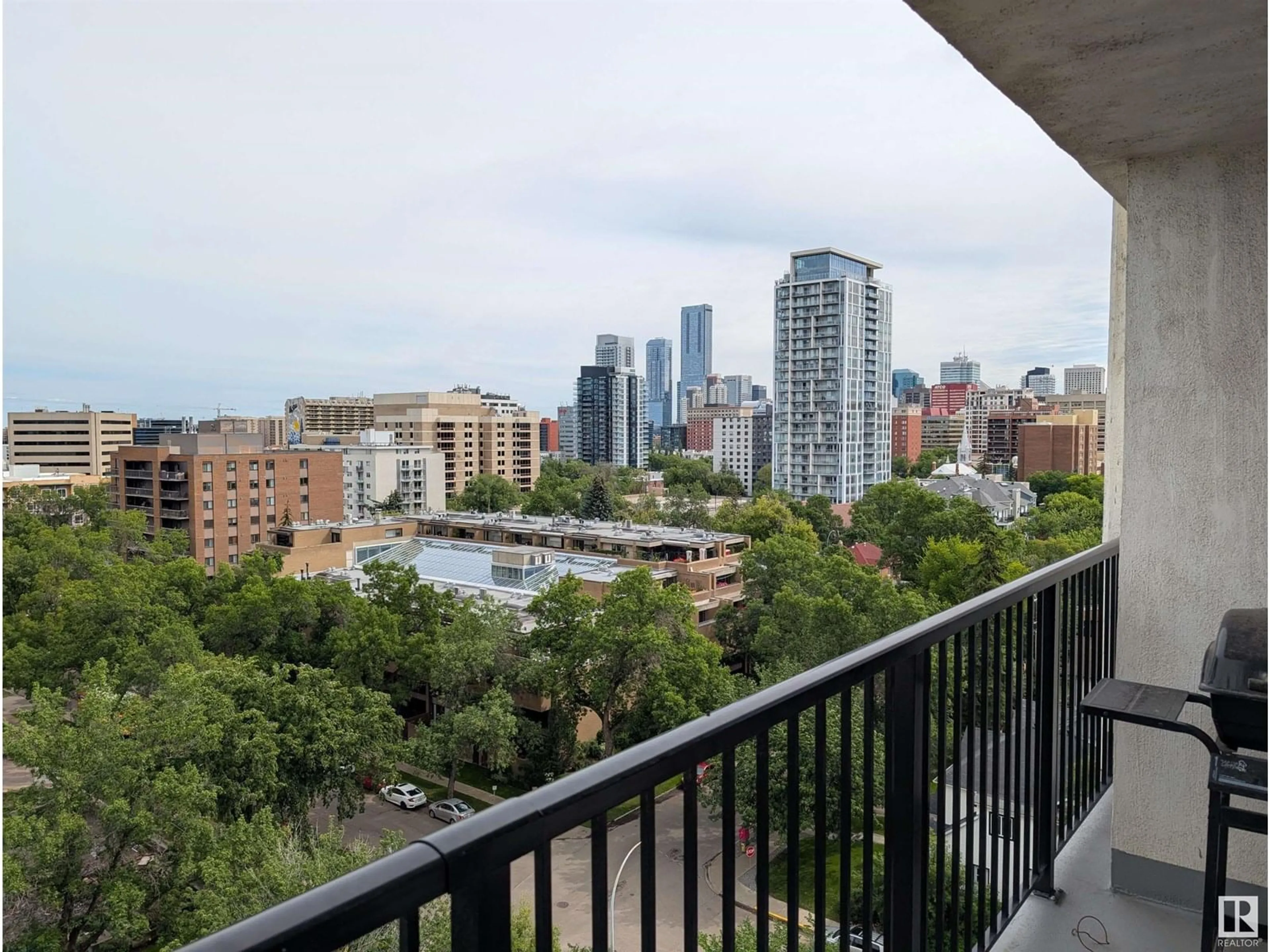 Balcony in the apartment, city buildings view from balcony for 11307 - 1007 99 AV, Edmonton Alberta T5K0H2