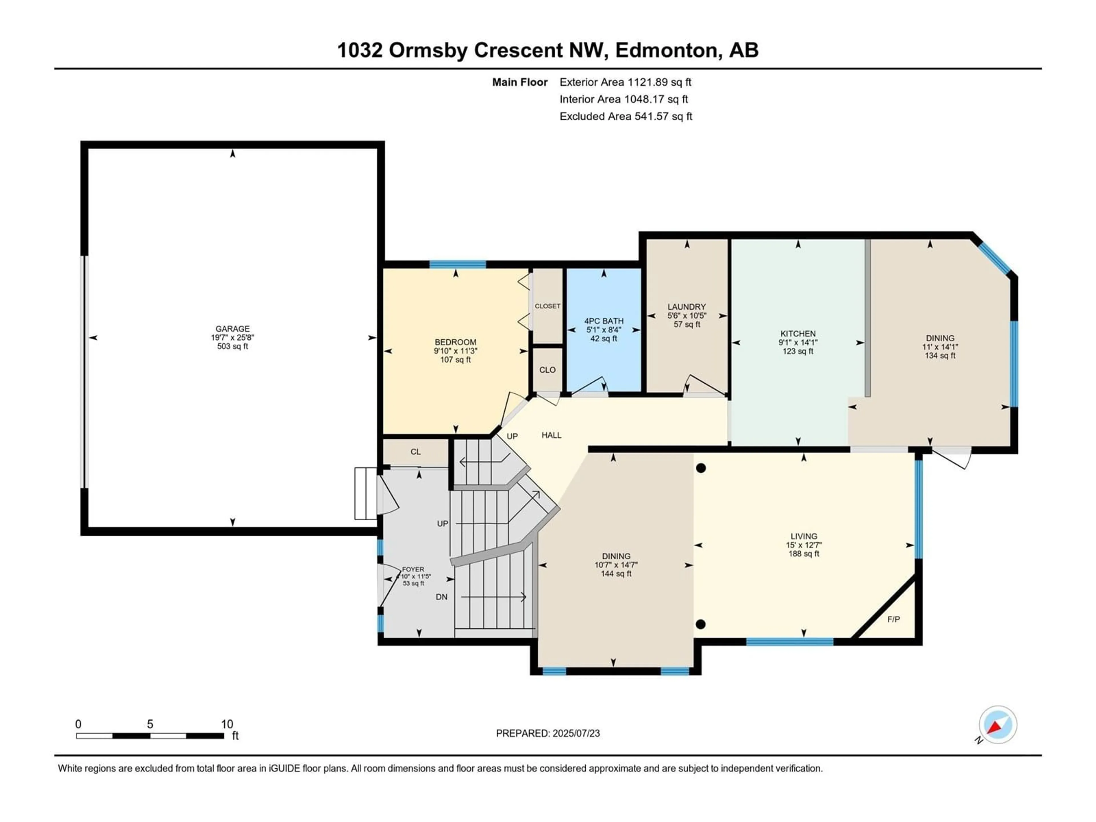Floor plan for 1032 ORMSBY CR, Edmonton Alberta T5T6H5