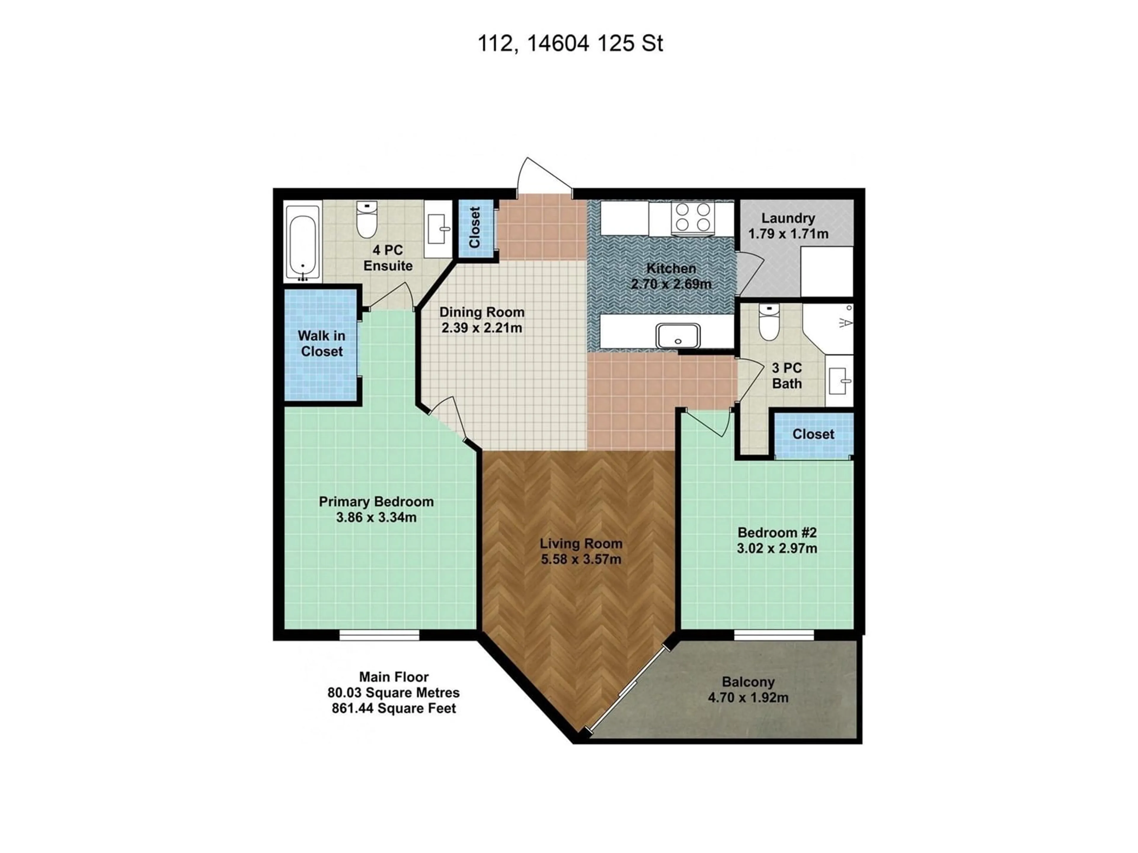 Floor plan for #112 - 14604 125 ST NW, Edmonton Alberta T5X0B4