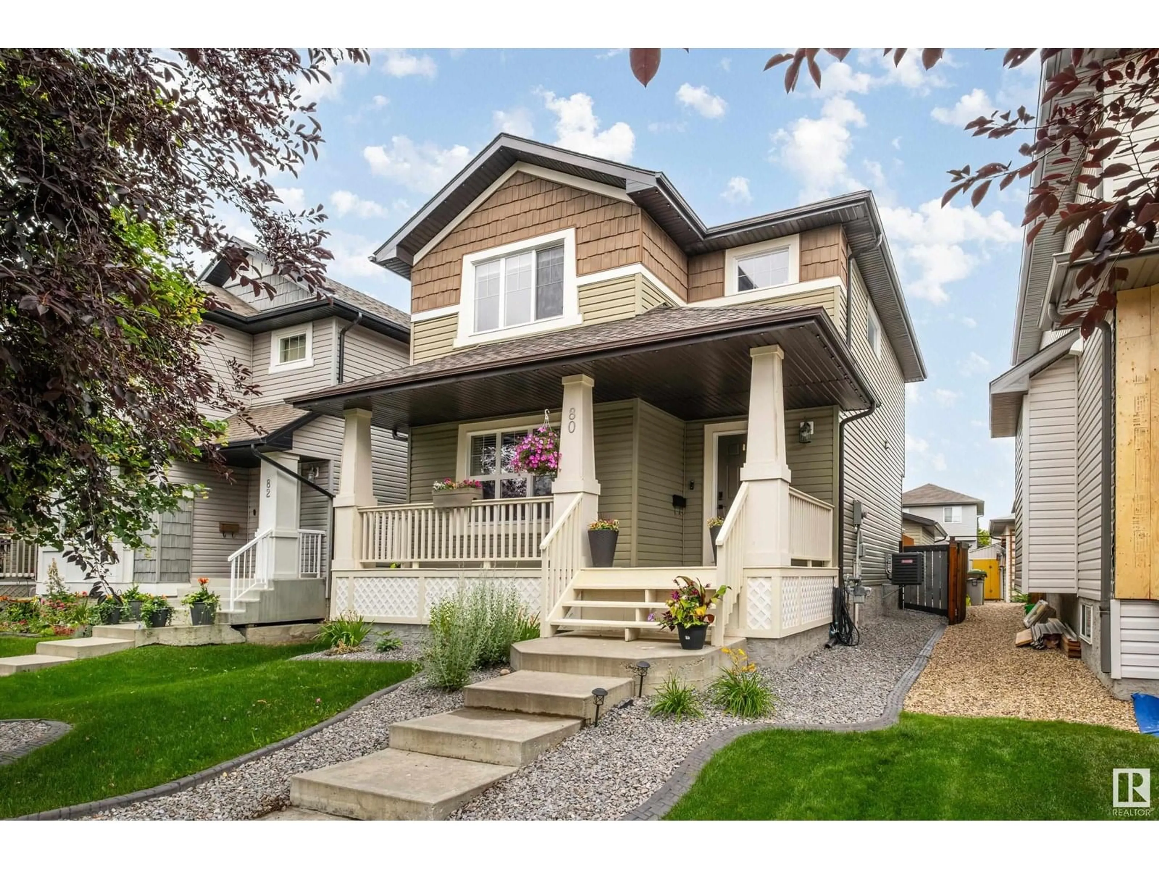 Home with vinyl exterior material, street for 80 KYESTONE CR, Leduc Alberta T9E0M6