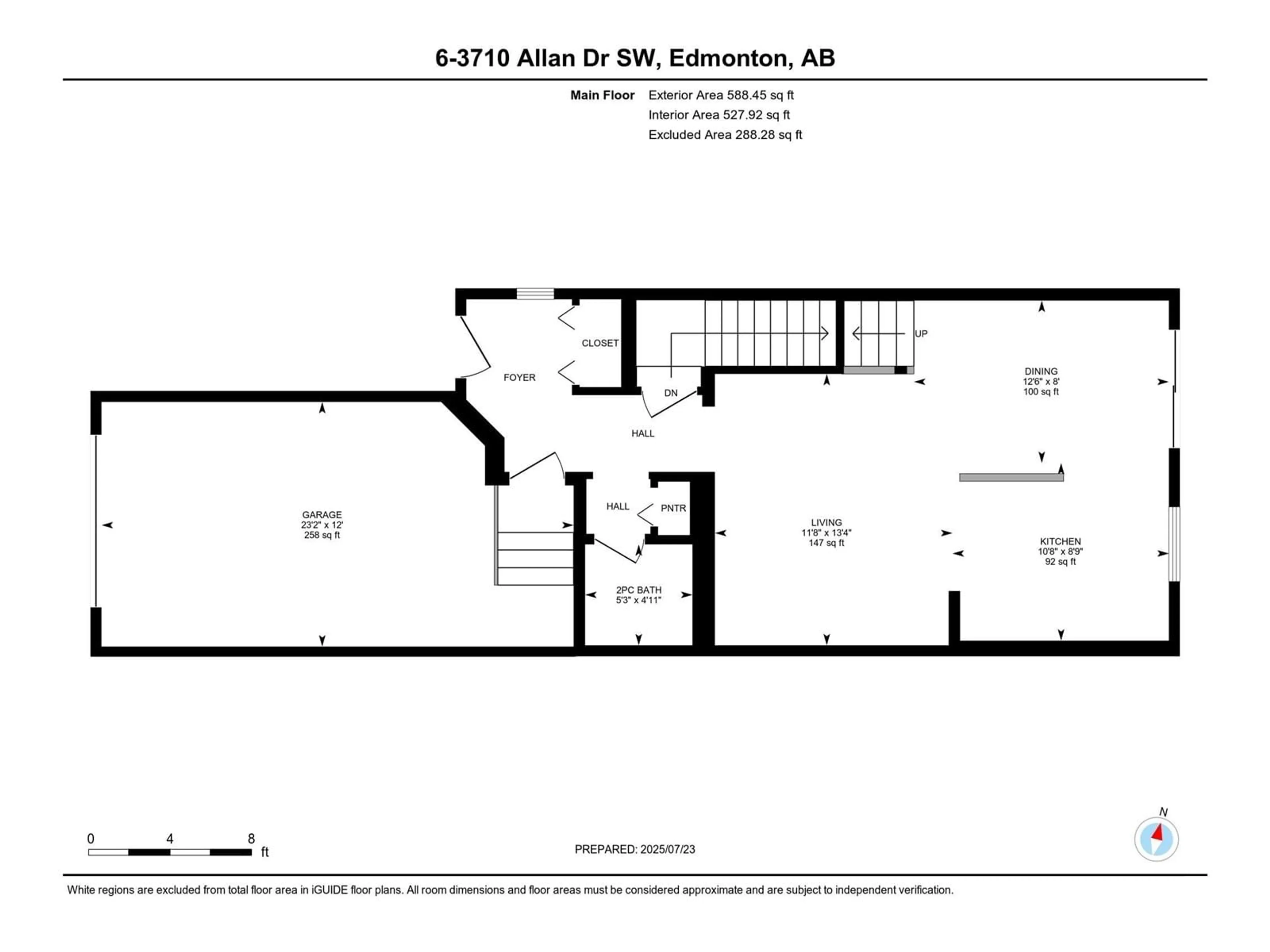 Floor plan for #6 - 3710 ALLAN DR, Edmonton Alberta T6W2C4