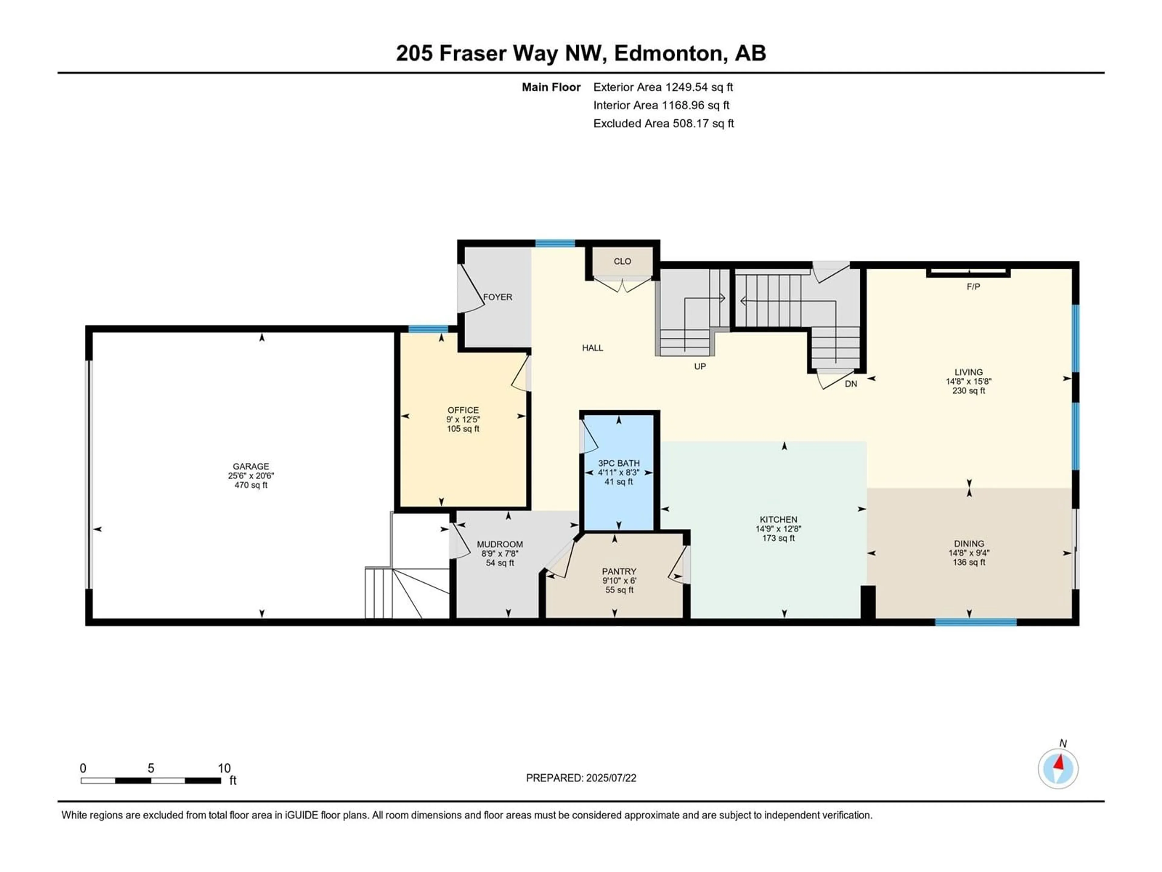 Floor plan for 205 FRASER WY, Edmonton Alberta T5Y4C1