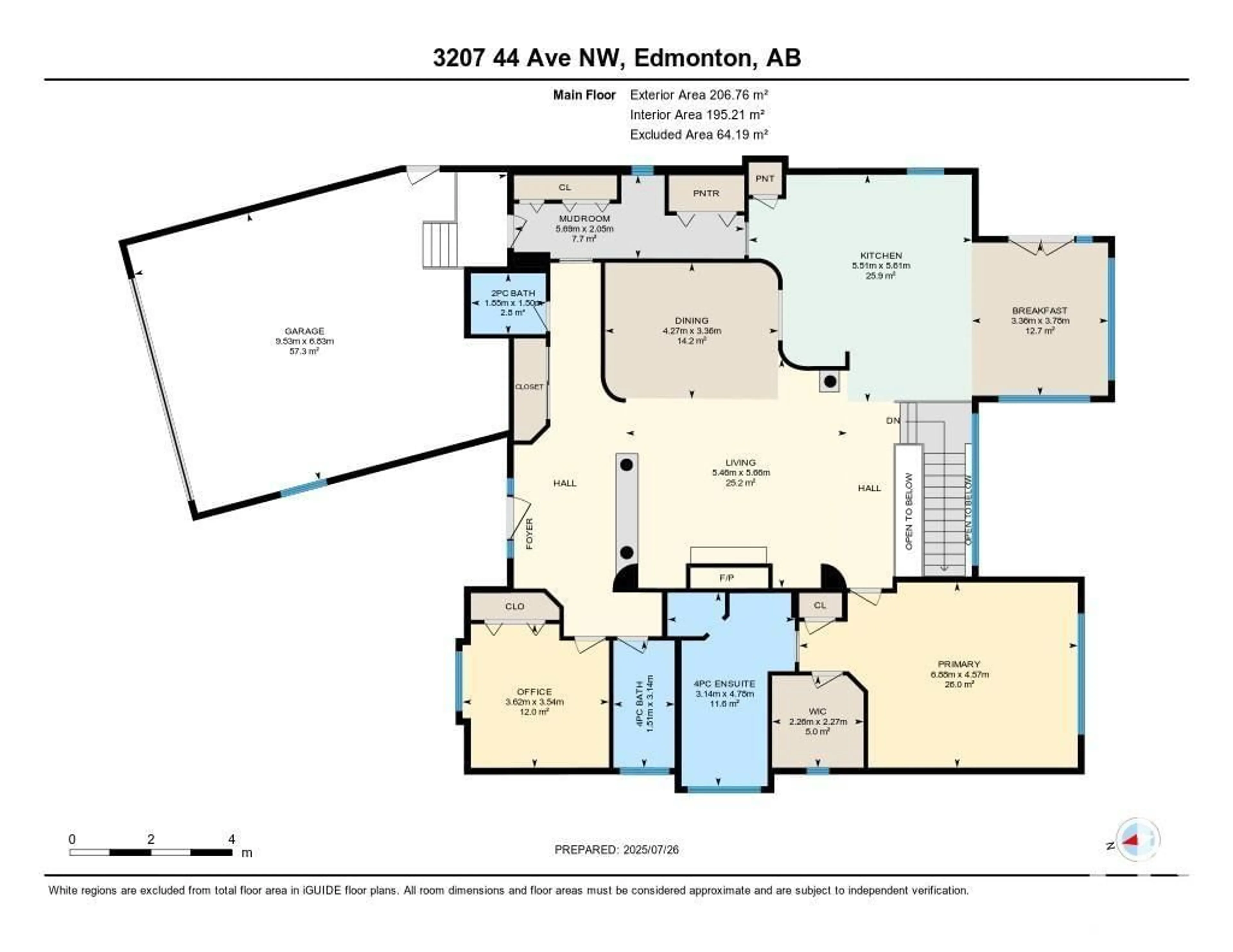 Floor plan for 3207 44 AV, Edmonton Alberta T6T1E9