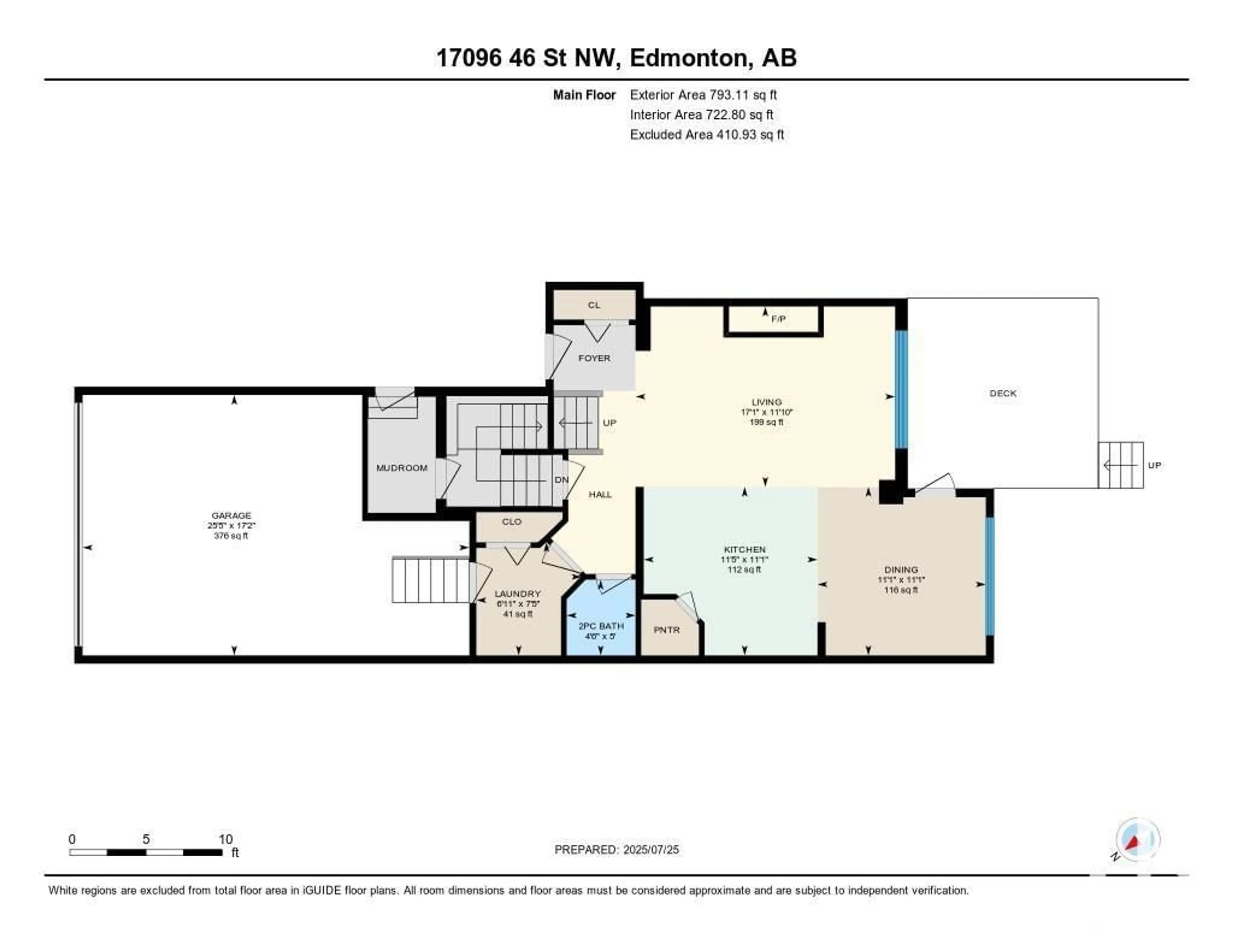 Floor plan for 17096 46 ST, Edmonton Alberta T5Y4B1
