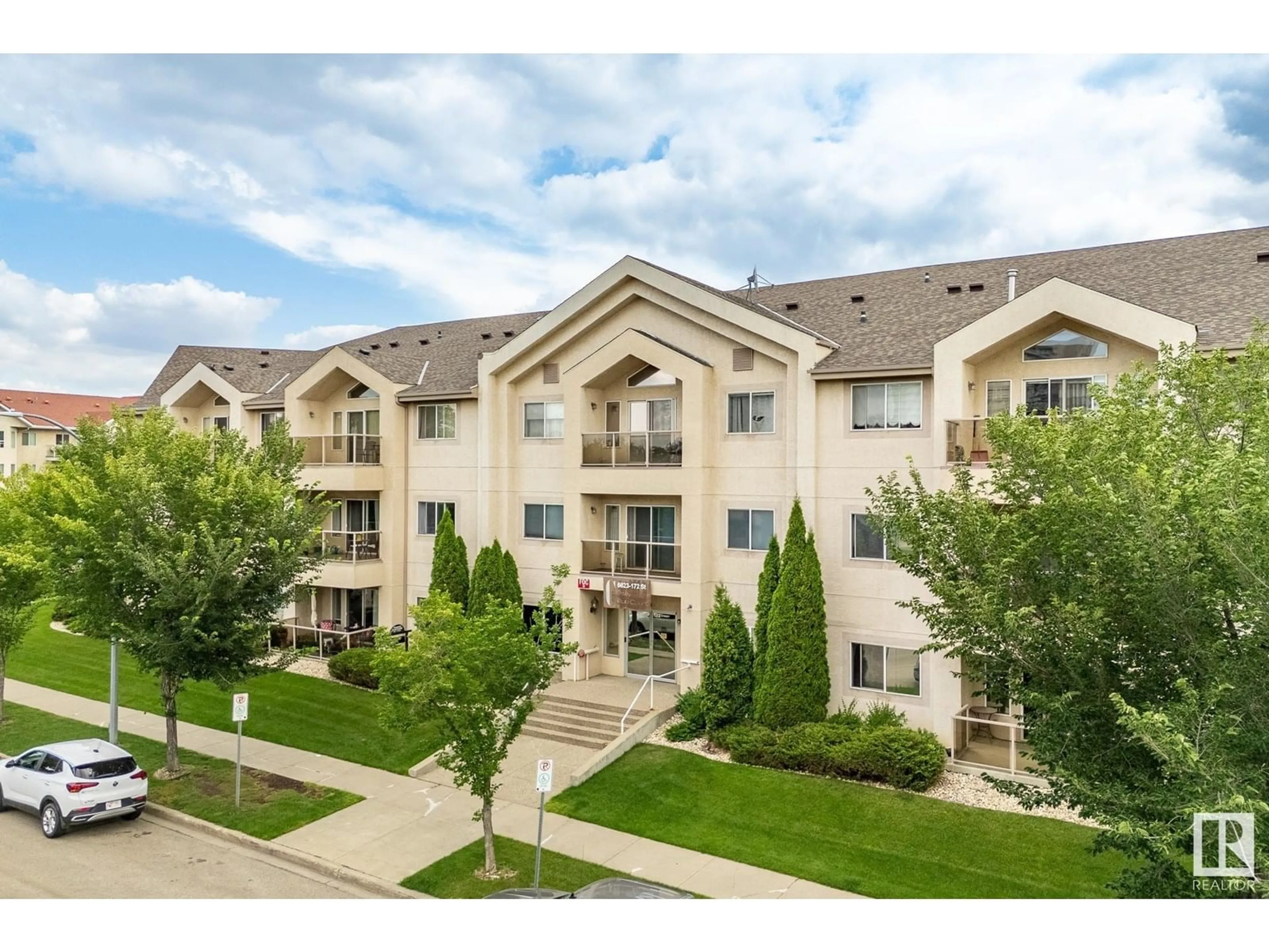 A pic from outside/outdoor area/front of a property/back of a property/a pic from drone, unknown for #215 - 6623 172 ST, Edmonton Alberta T5T6J2