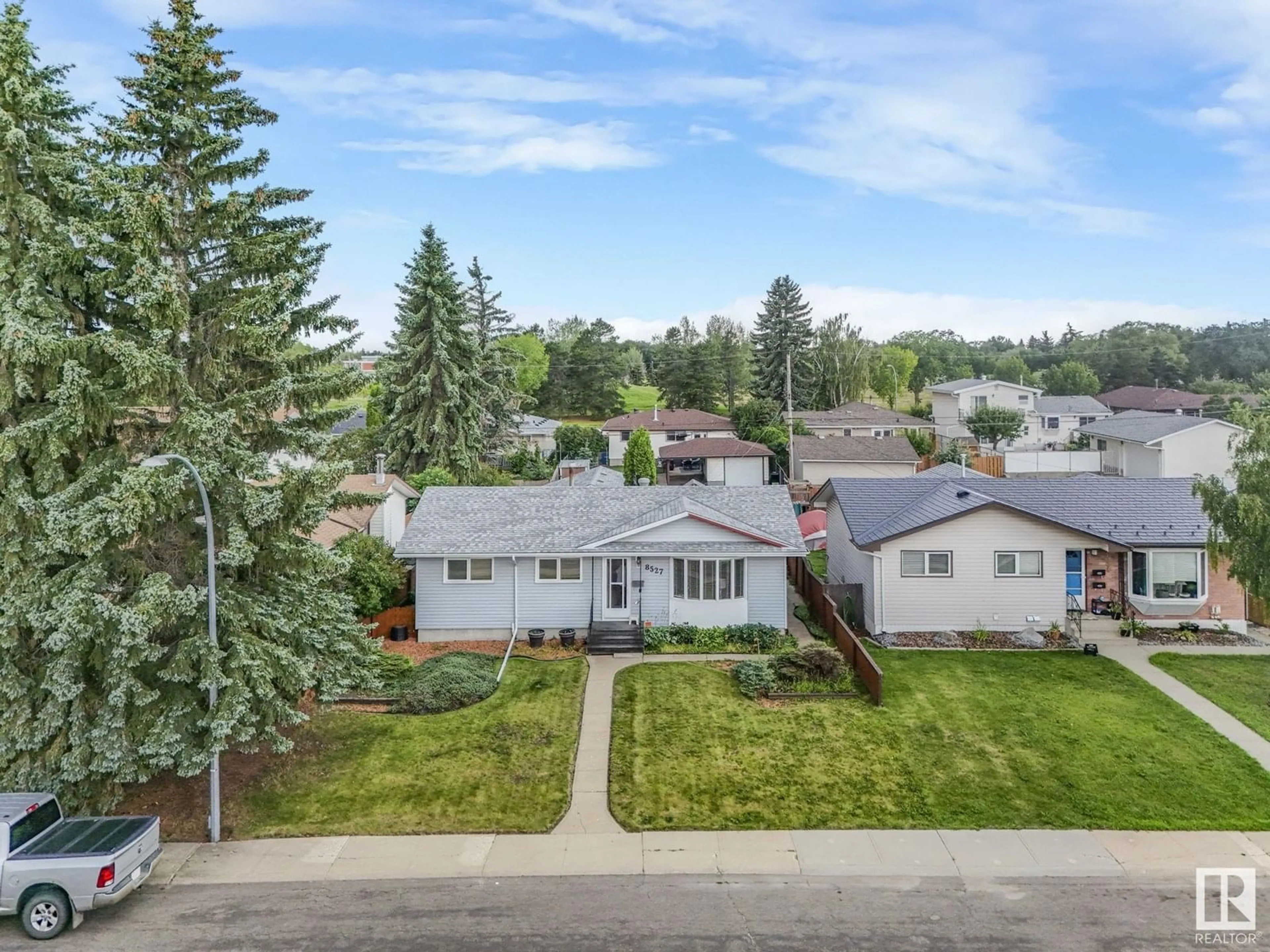 A pic from outside/outdoor area/front of a property/back of a property/a pic from drone, street for NW - 8527 134A AV, Edmonton Alberta T5E1L6