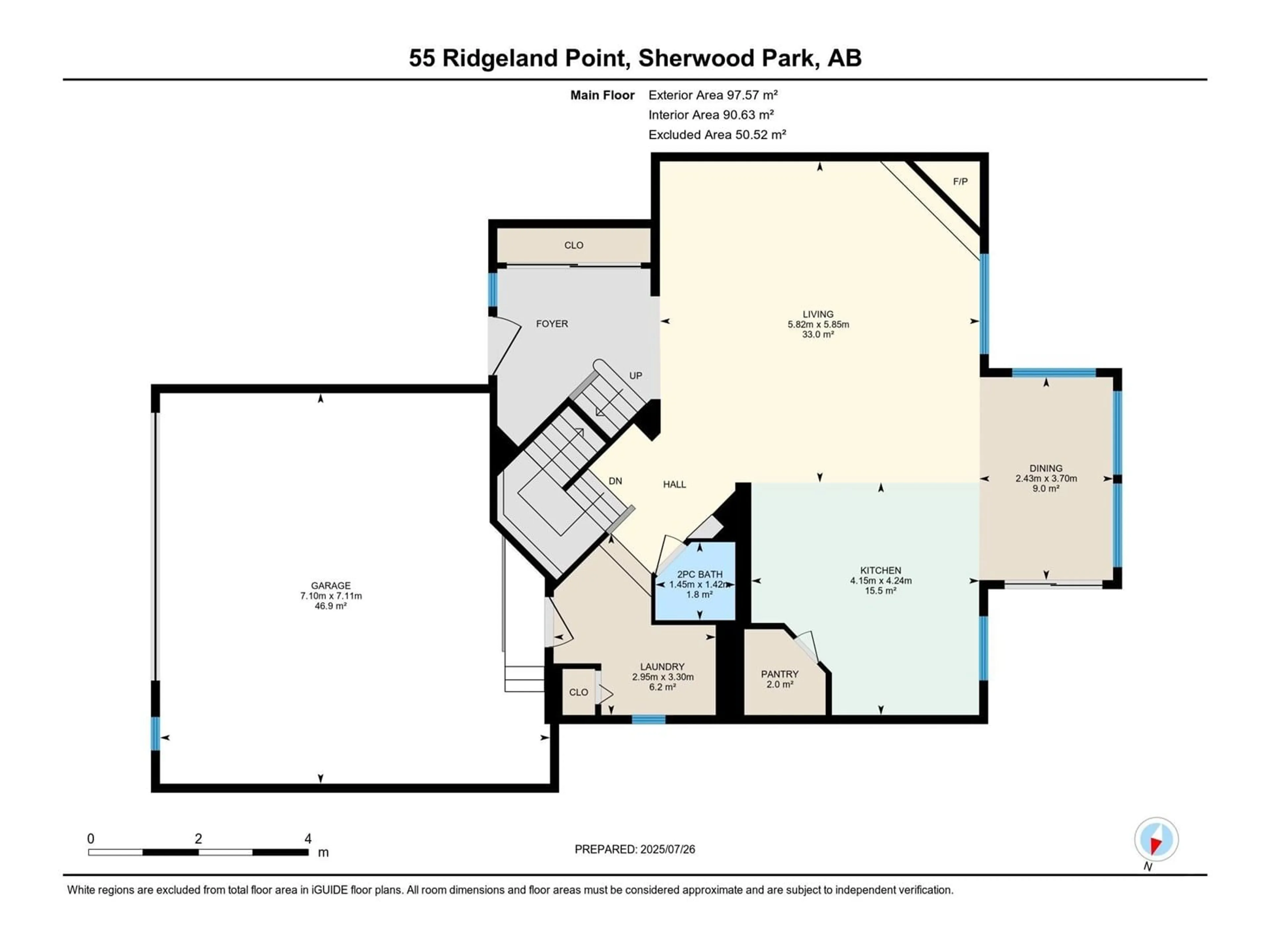Floor plan for 55 RIDGELAND PT, Sherwood Park Alberta T8A6N5