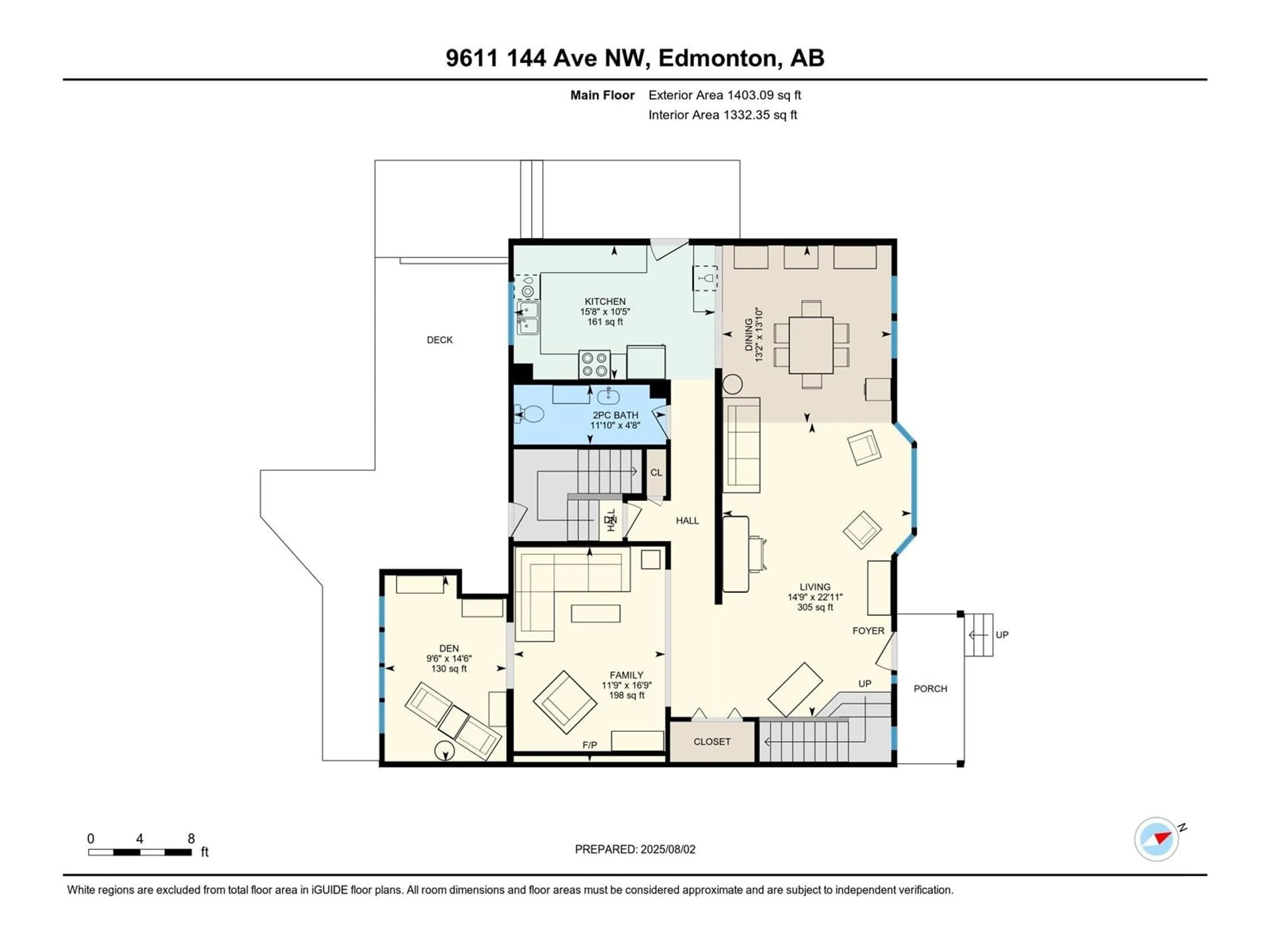 Floor plan for 9611 144 AV, Edmonton Alberta T5E2H8