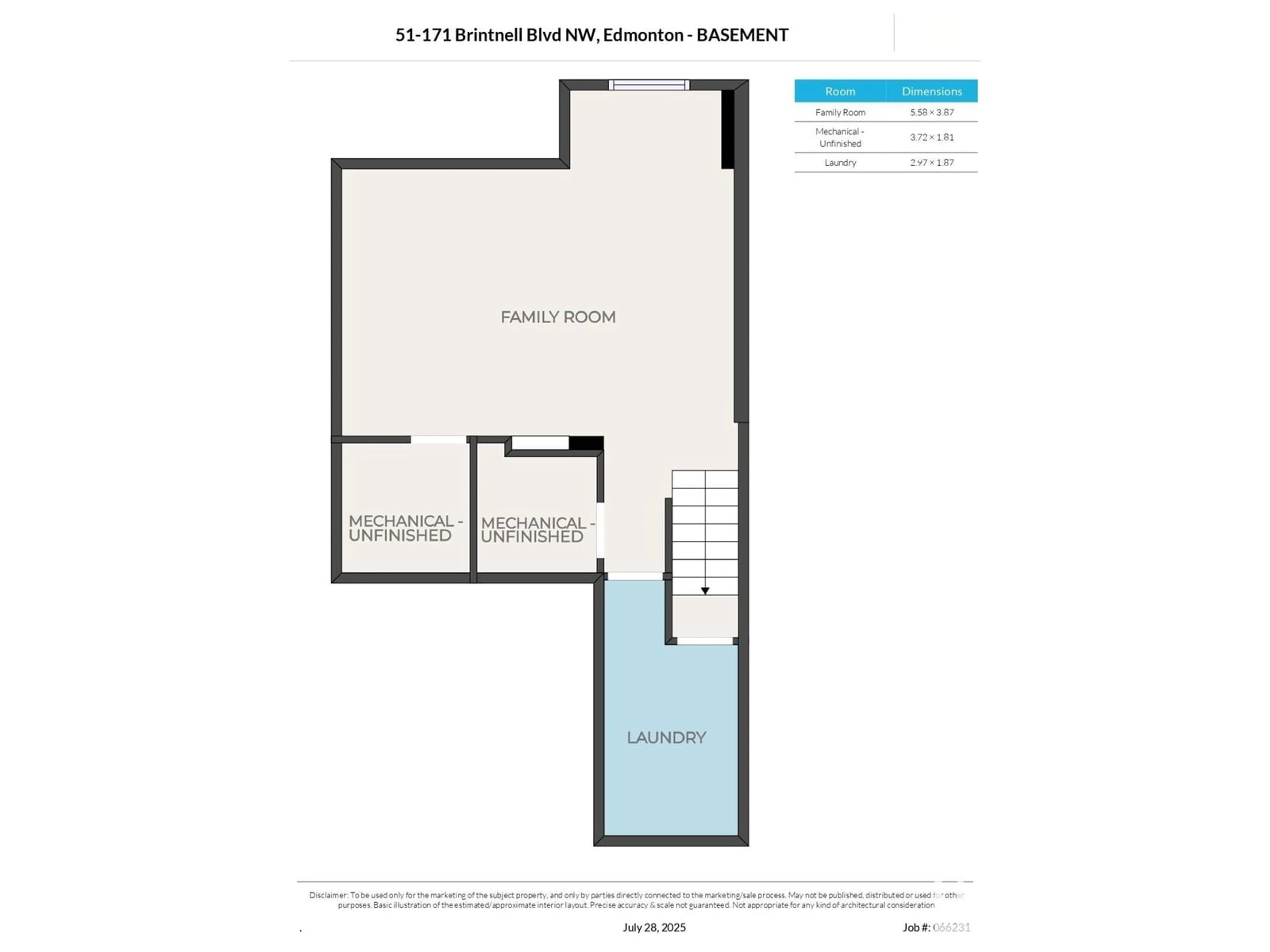 Floor plan for 171 - 51 BRINTNELL BV, Edmonton Alberta T5Y0C6