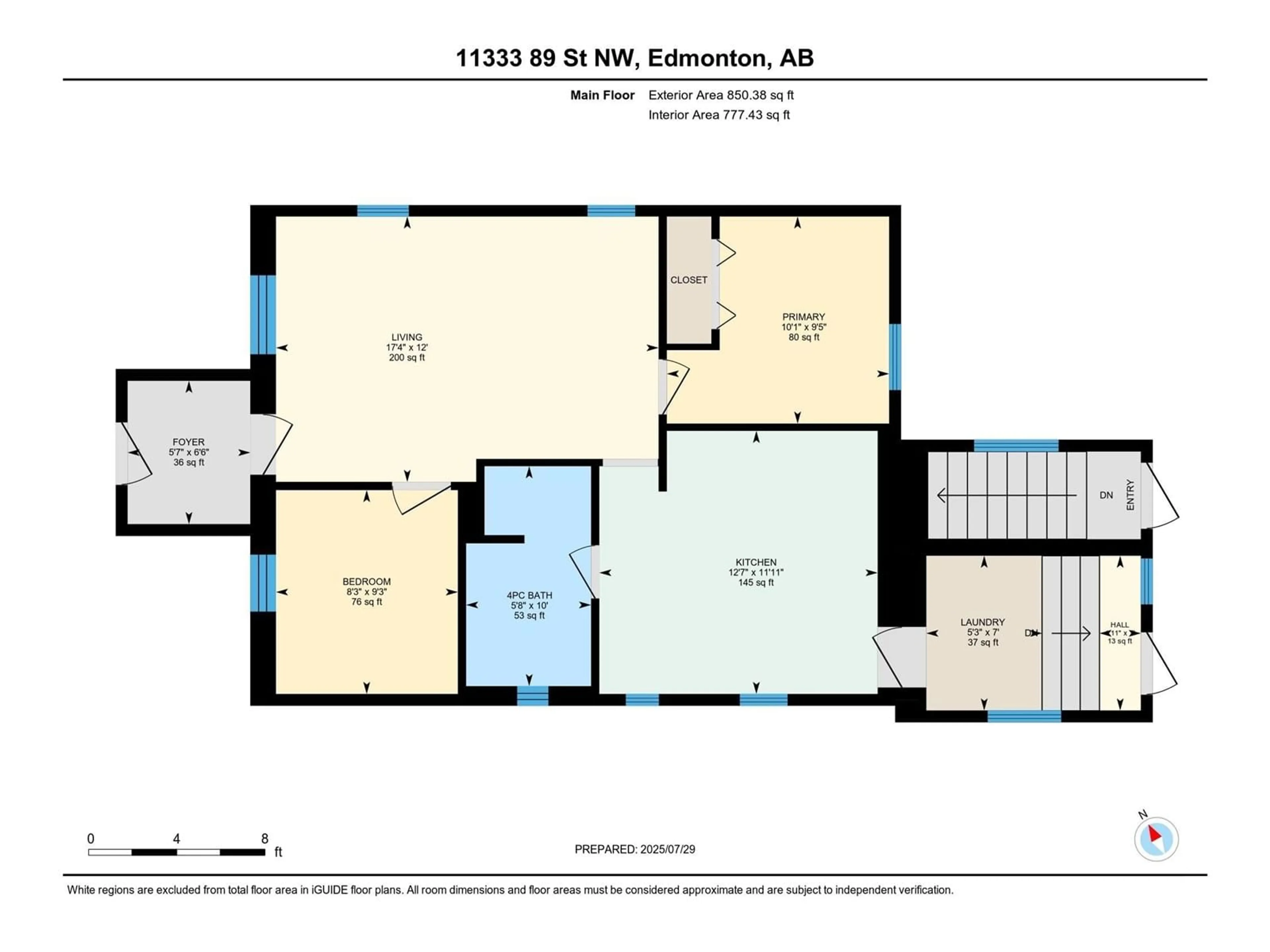 Floor plan for NW - 11333 89 ST, Edmonton Alberta T5B3T5