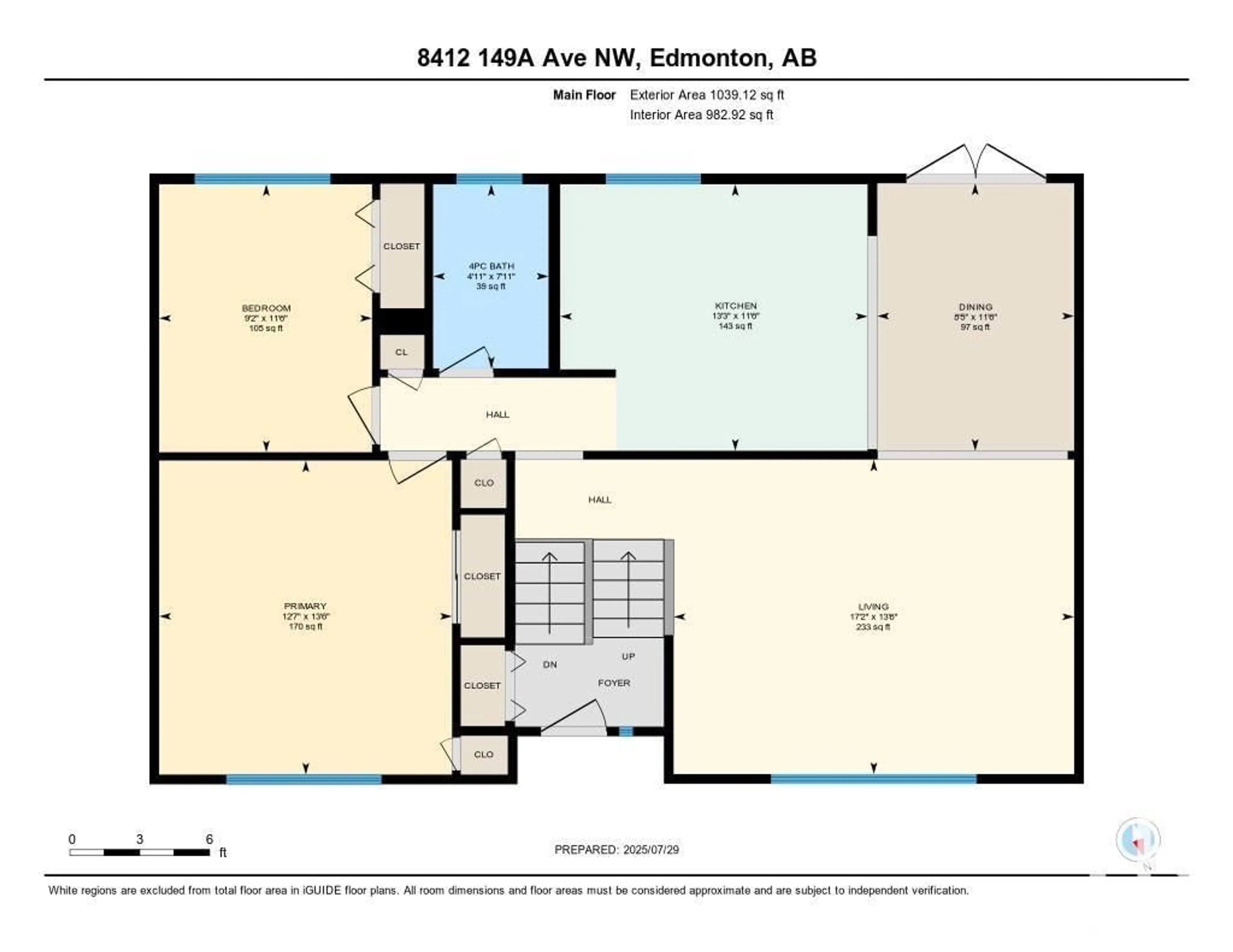 Floor plan for 8412 149A AV, Edmonton Alberta T5E2Z2