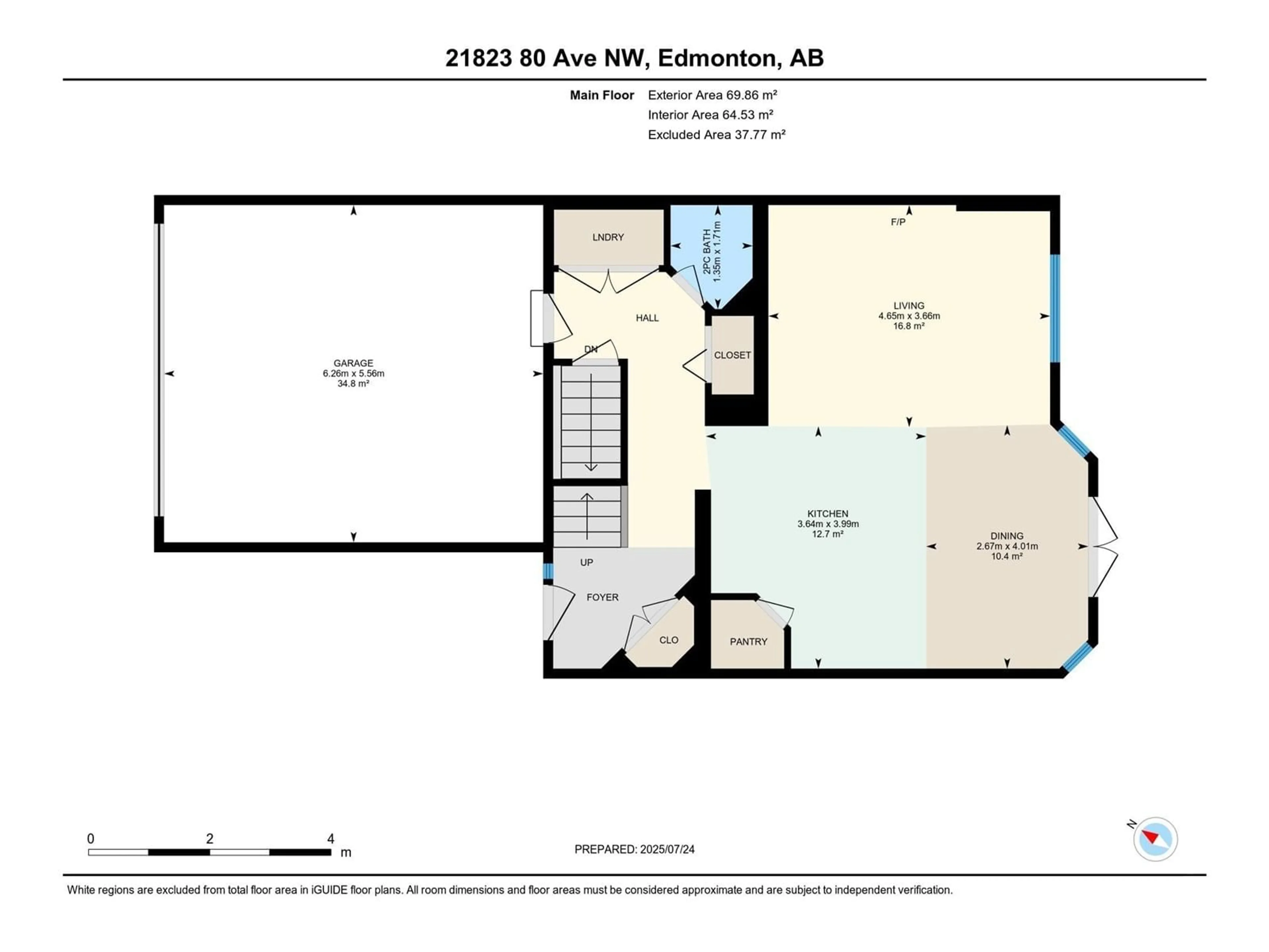 Floor plan for NW - 21823 80 AV, Edmonton Alberta T5T4S2