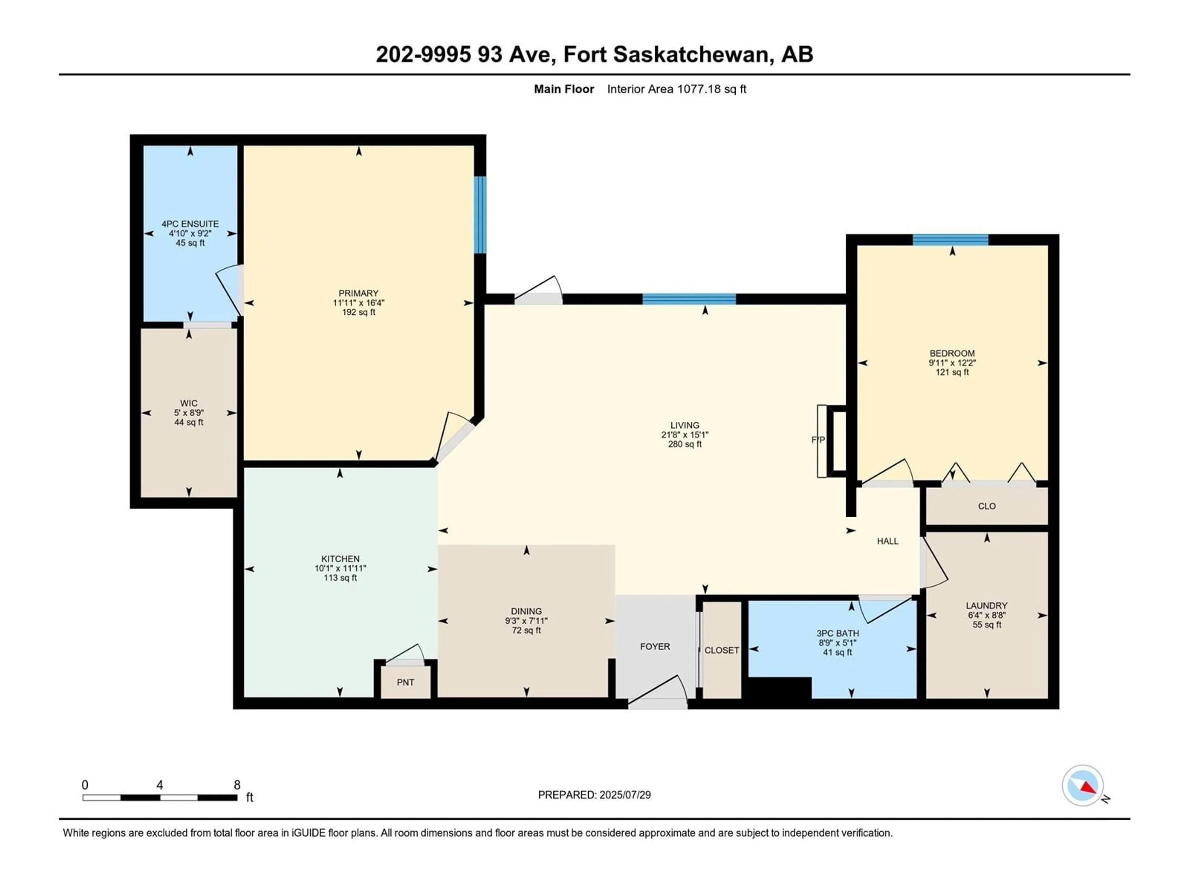Floor plan for 202 - 9995 93 AV, Fort Saskatchewan Alberta T8L1N5