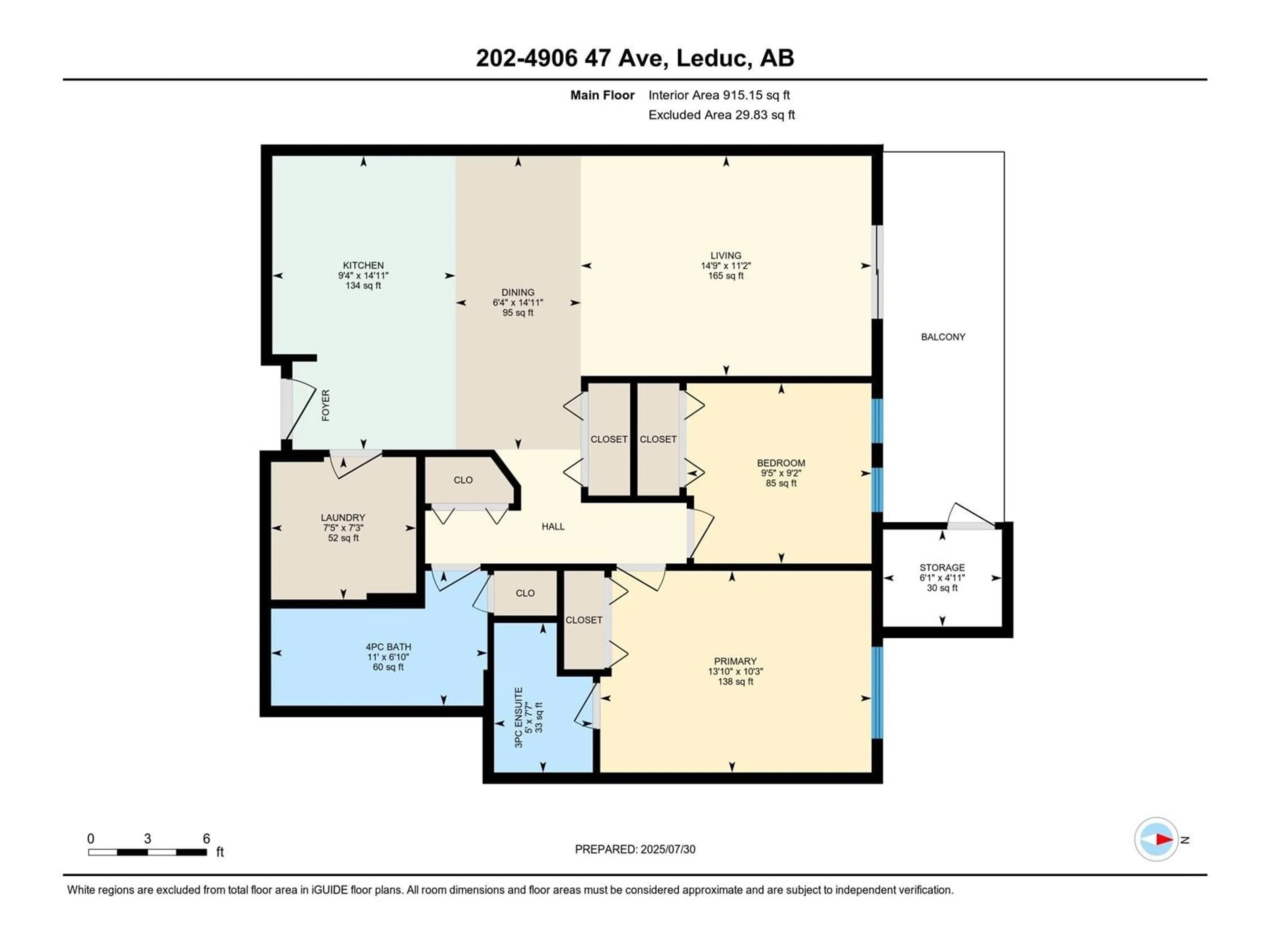 Floor plan for 202 - 4906 47 AV, Leduc Alberta T9E6R7