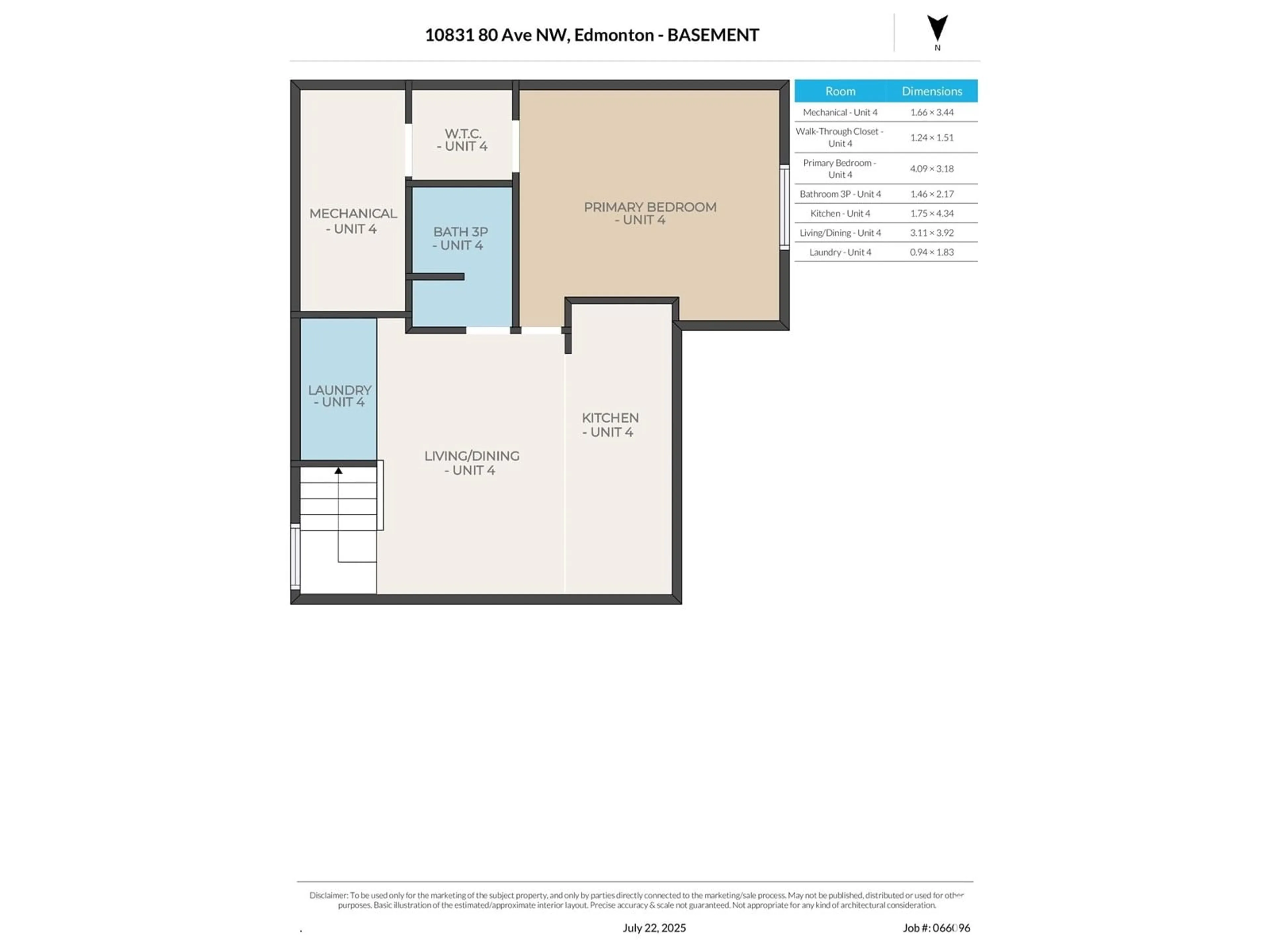 Floor plan for 10831 80 AV, Edmonton Alberta T6E1V9