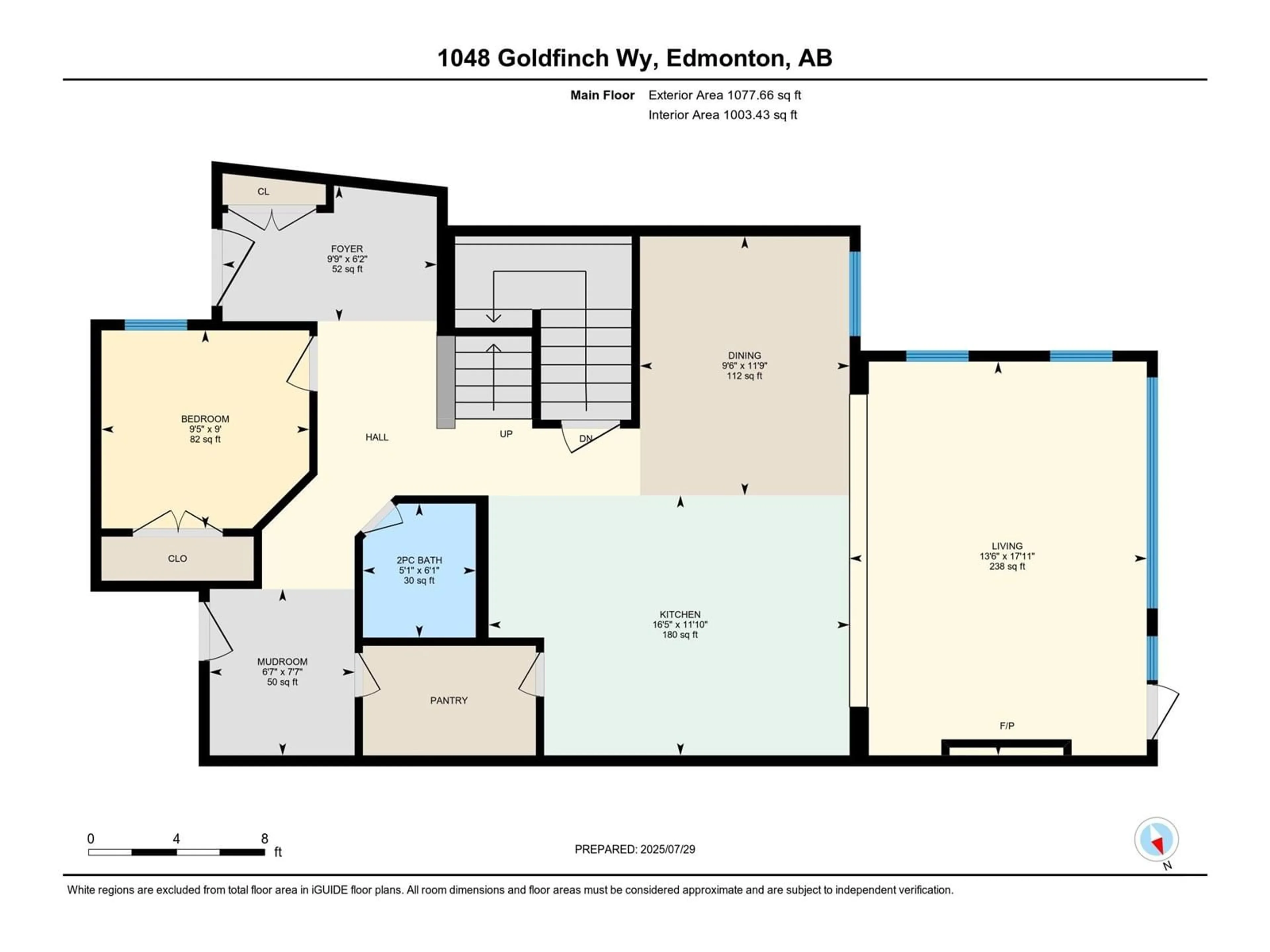 Floor plan for 1048 GOLDFINCH WY, Edmonton Alberta T5S0R2