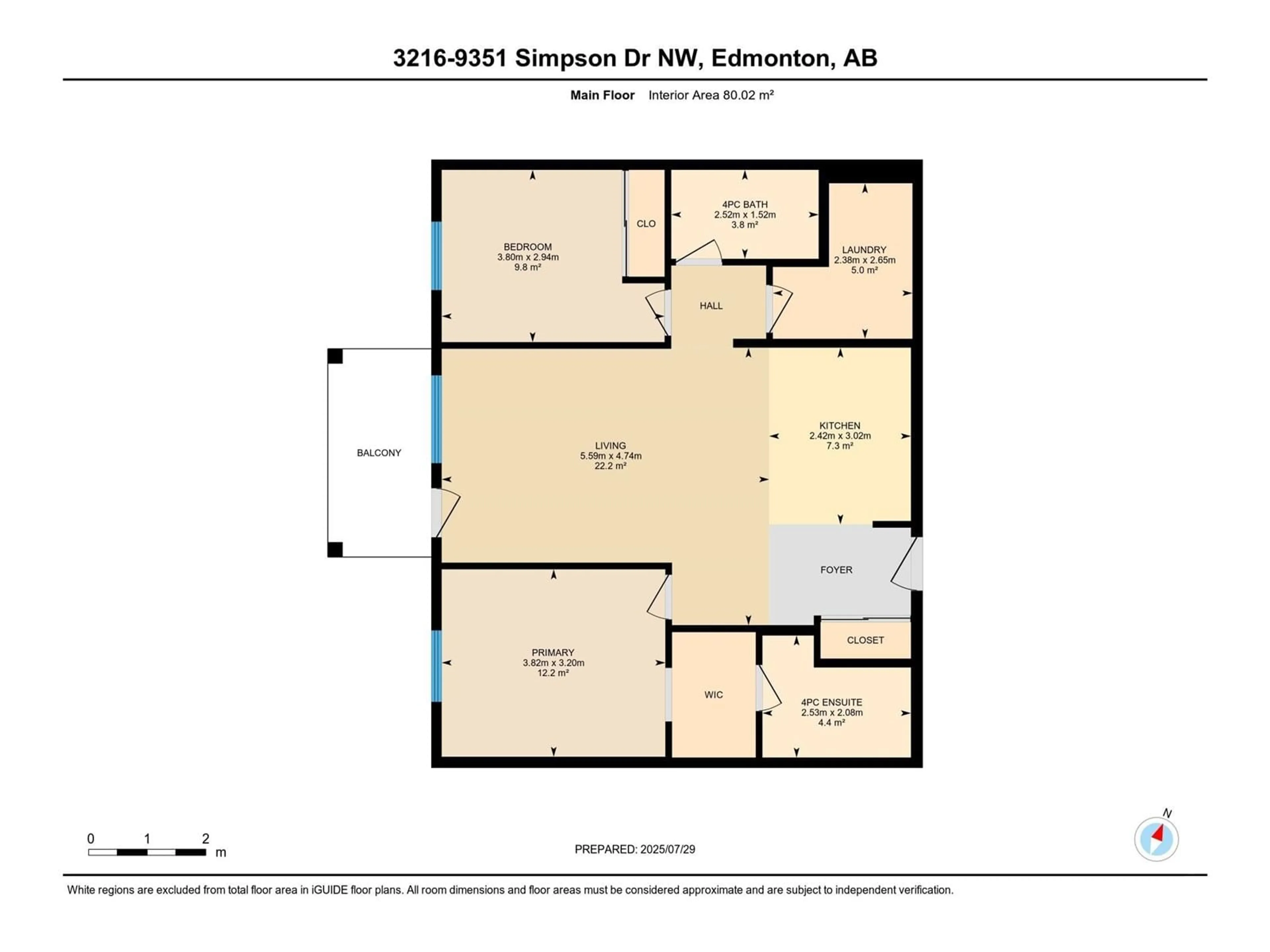 Floor plan for 9351 - 3216 SIMPNSON DR, Edmonton Alberta T6R0N4
