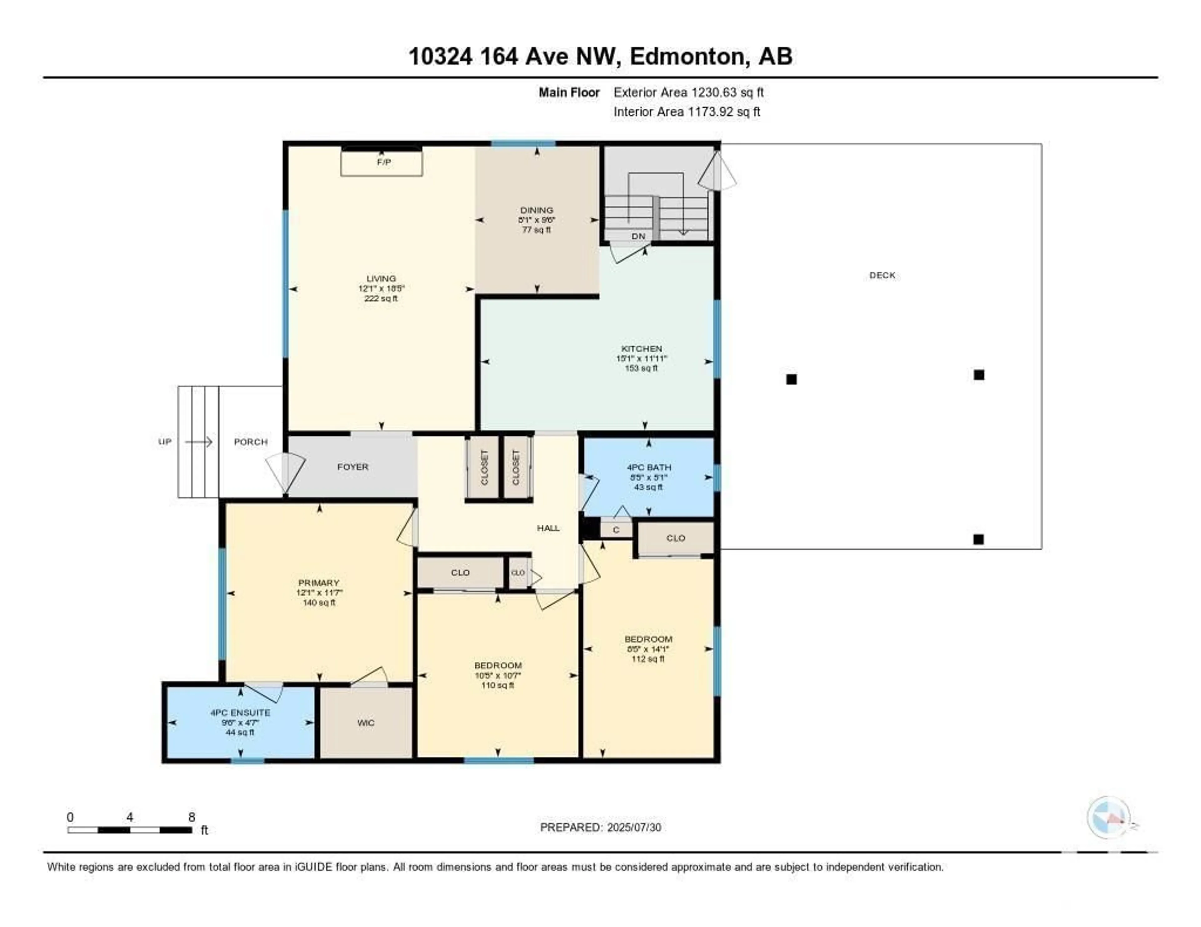 Floor plan for 10324 164 AV, Edmonton Alberta T5X2E2