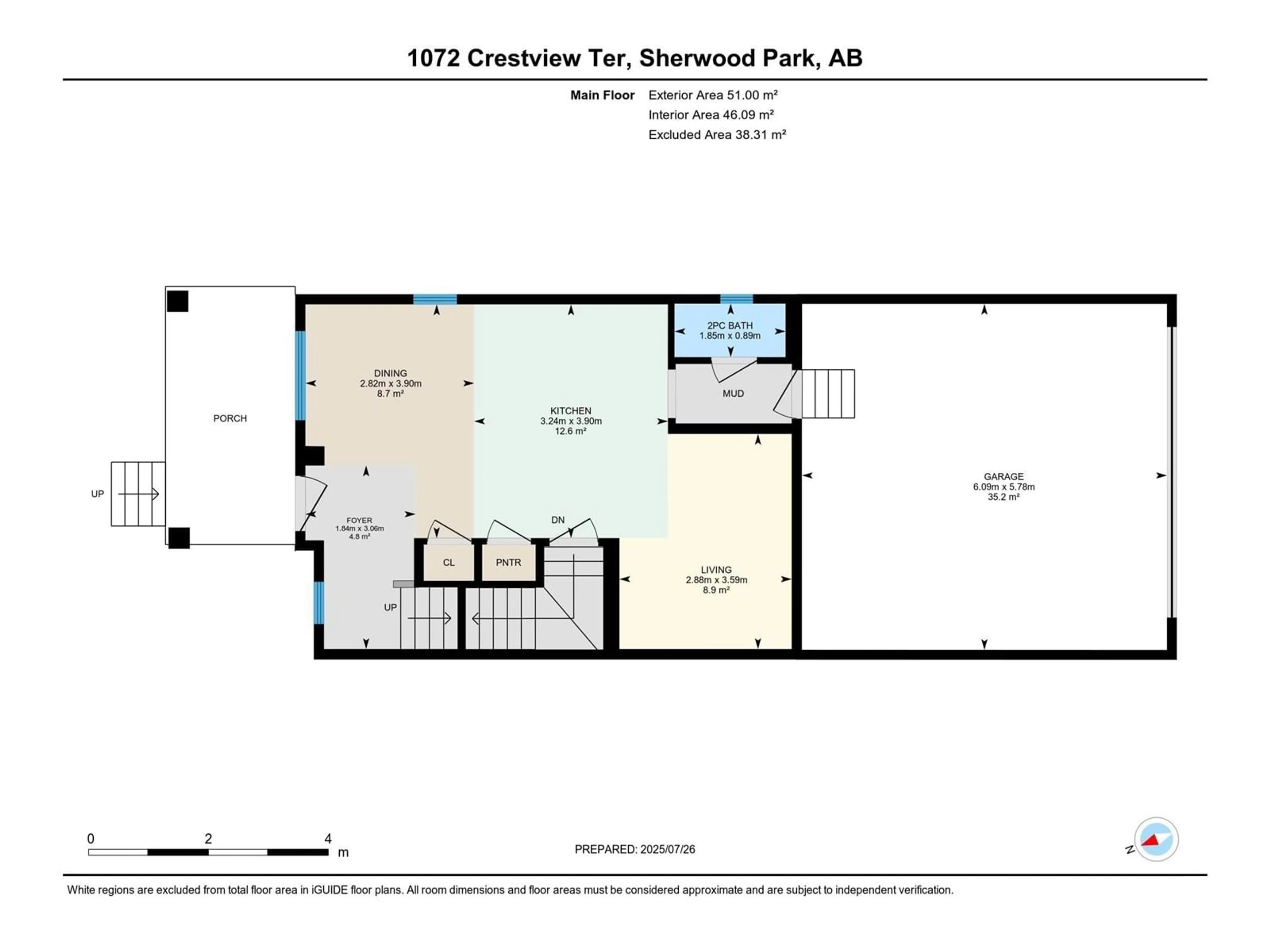Floor plan for 1072 CRESTVIEW TC, Sherwood Park Alberta T8H3A4