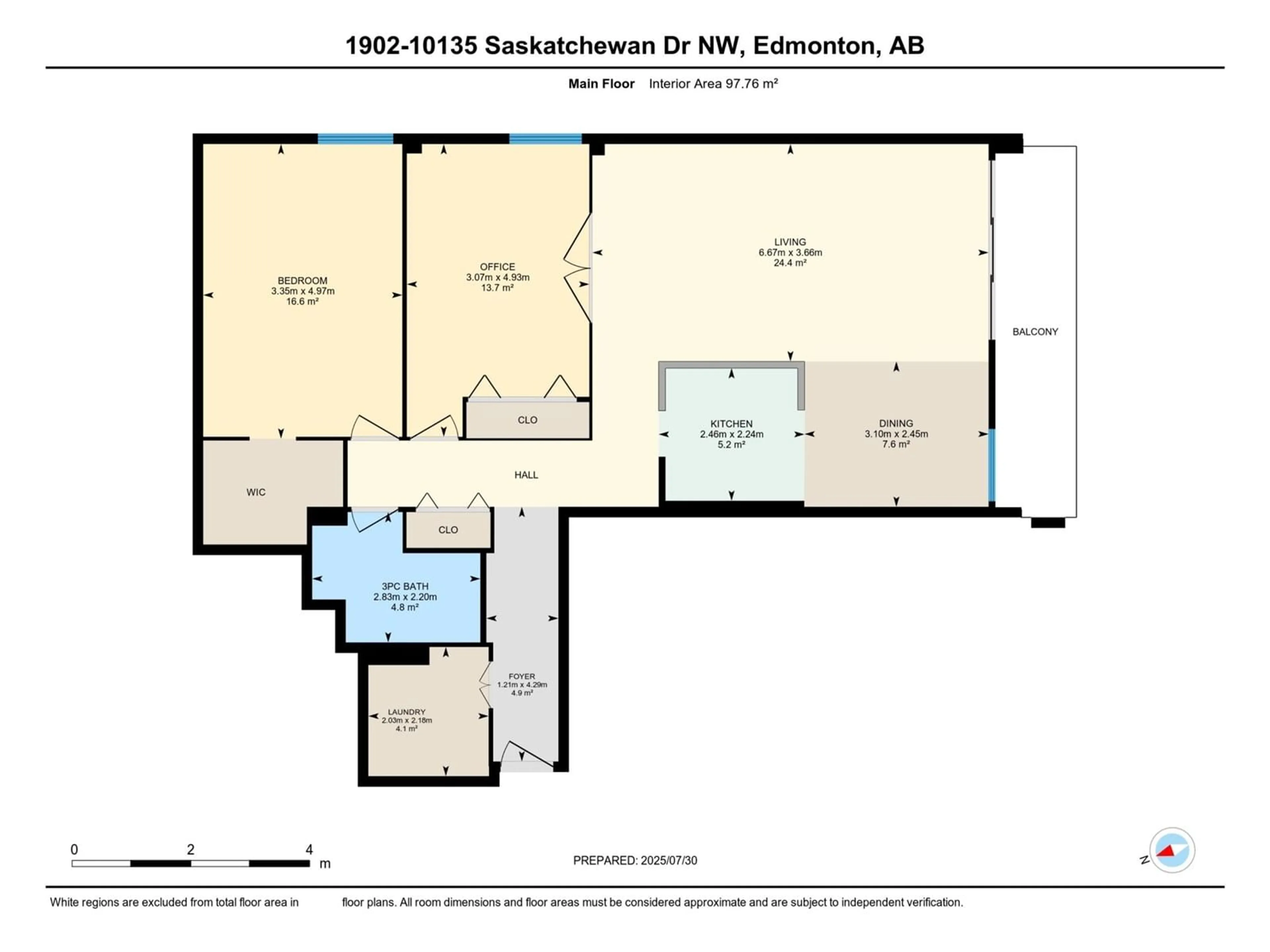 Floor plan for 1902 - 10135 SASKATCHEWAN DR, Edmonton Alberta T6E4Y9