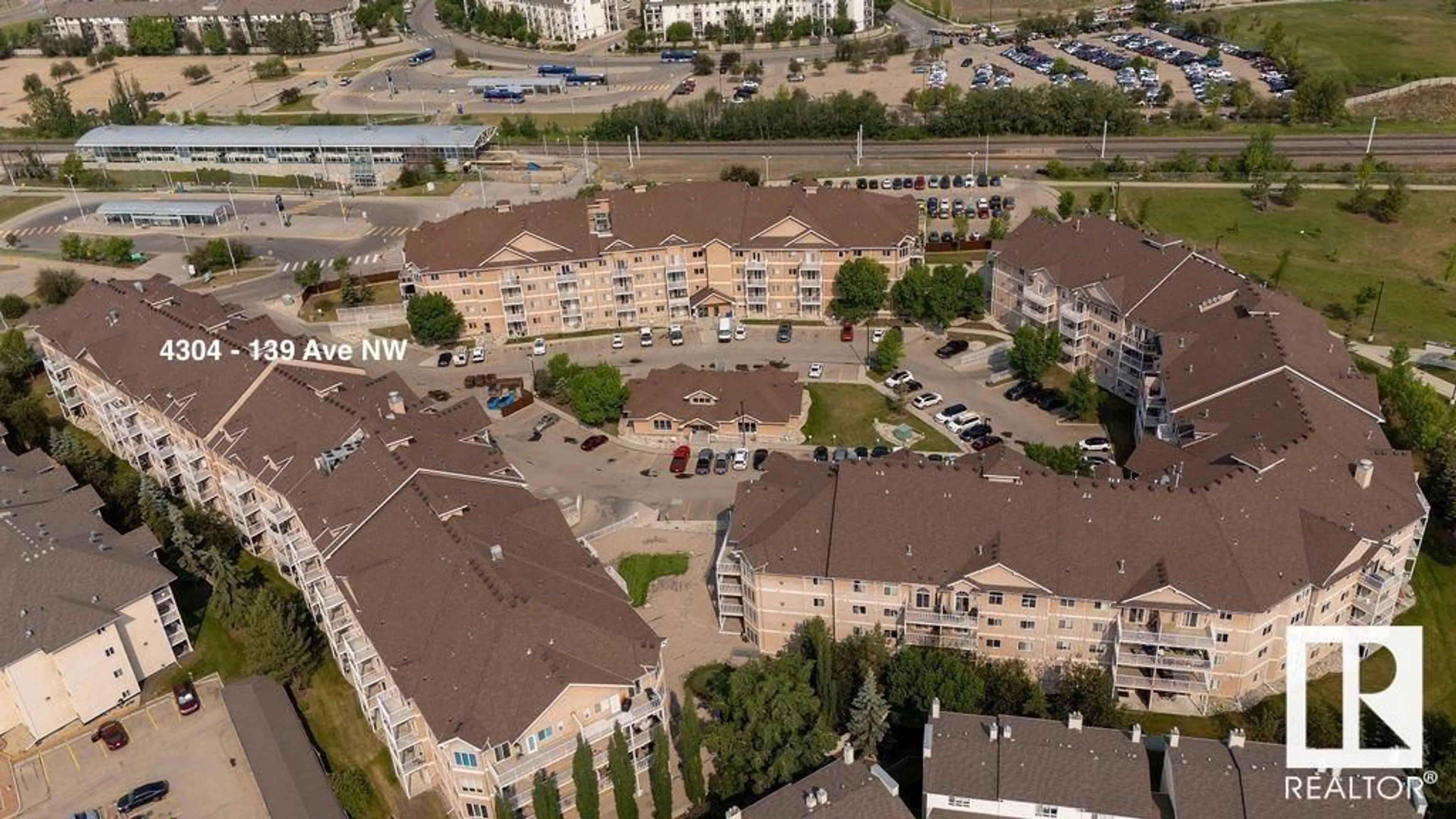 A pic from outside/outdoor area/front of a property/back of a property/a pic from drone, city buildings view from balcony for #303 - 4304 139 AV, Edmonton Alberta T5Y0H6