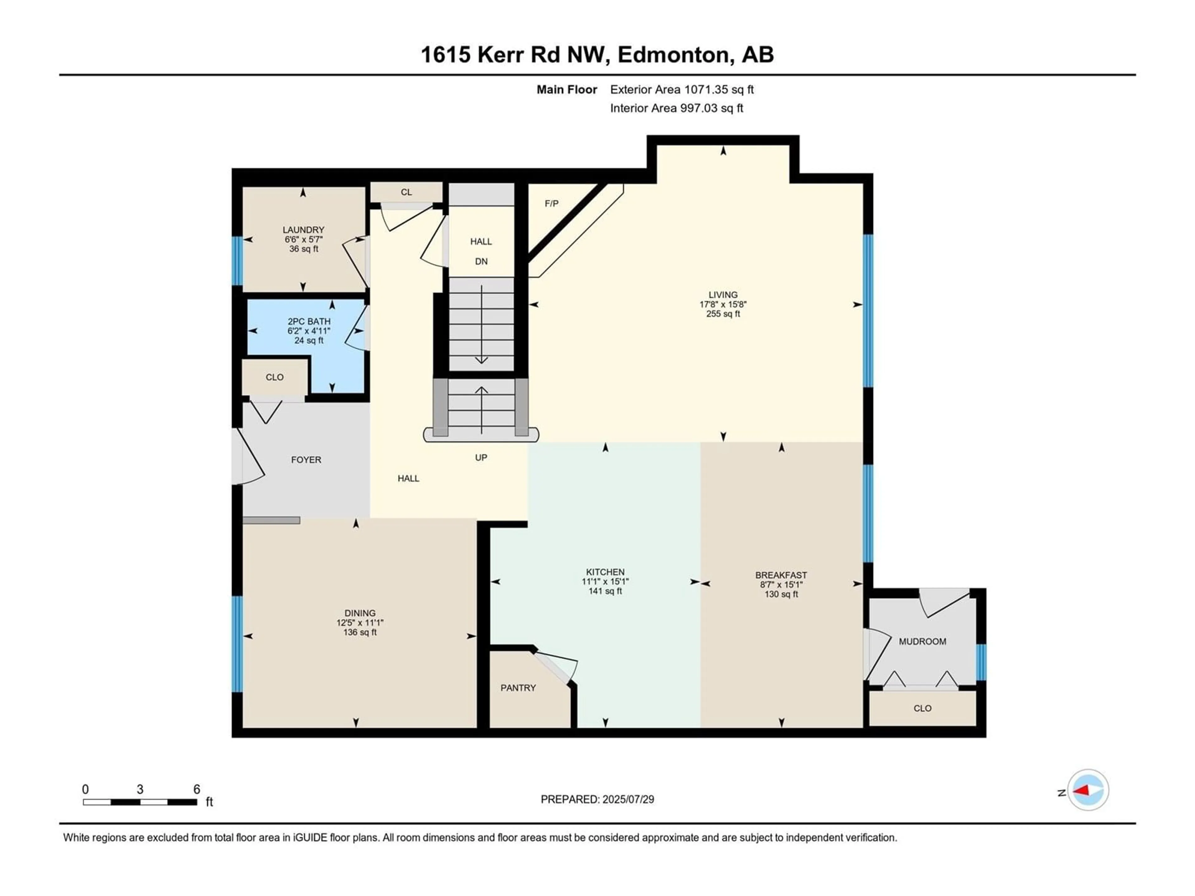 Floor plan for 1615 KERR RD, Edmonton Alberta T5E4P6