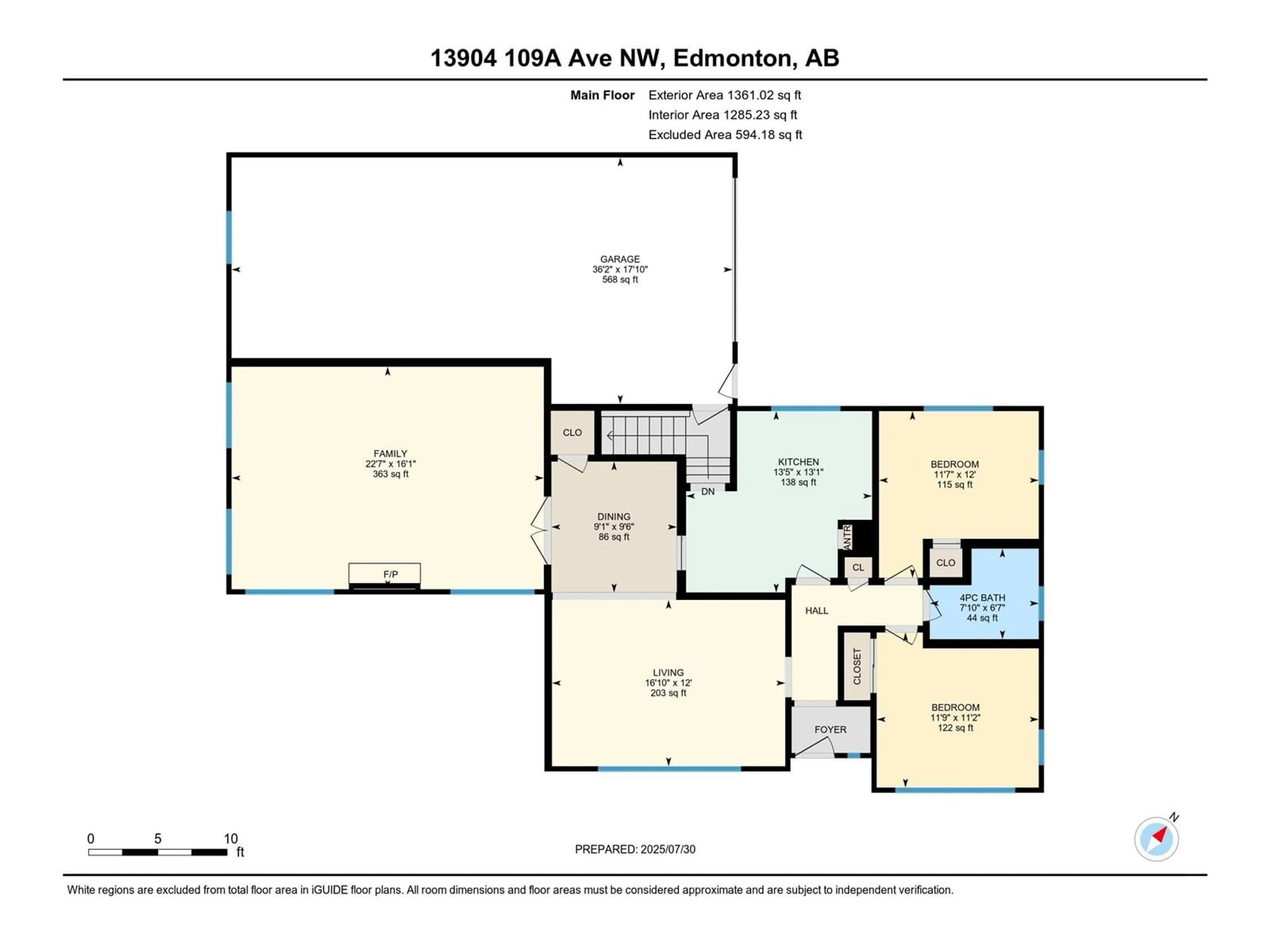 Floor plan for 13904 109A AV NW, Edmonton Alberta T5M2K3