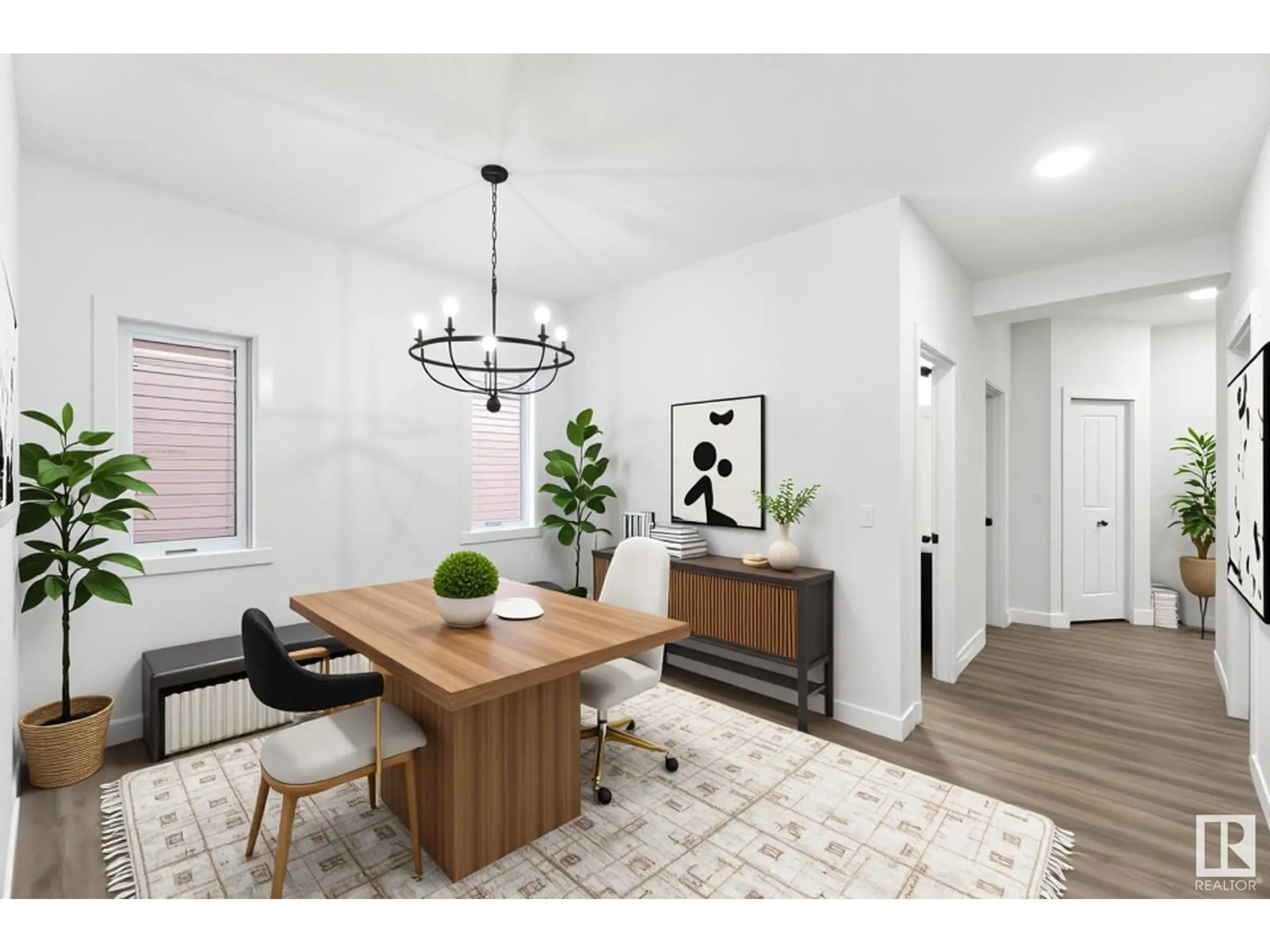 Dining room, wood/laminate floor for NW - 1519 26 ST, Edmonton Alberta T6T2T7